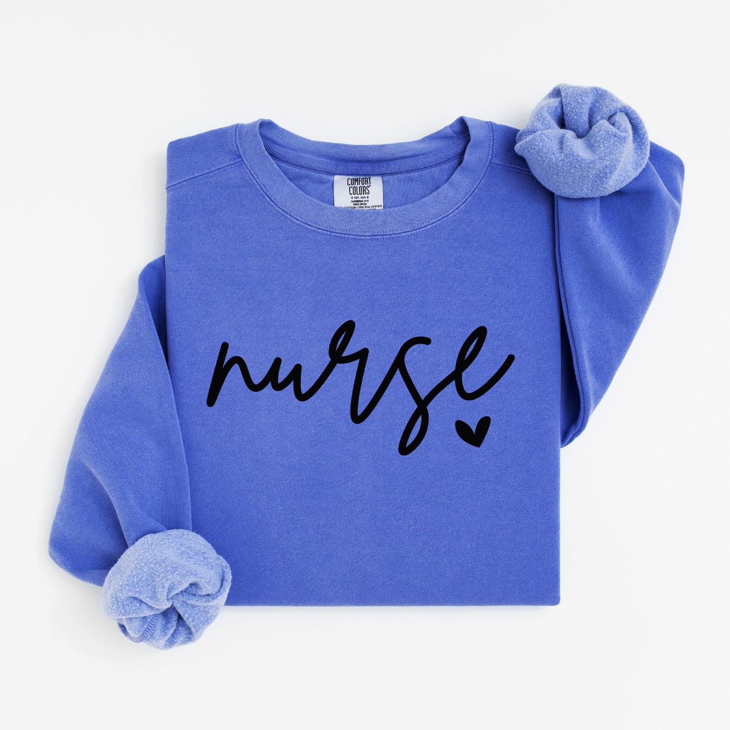 Minimalist Nurse Sweatshirt – Simple Script Crewneck with Heart Detail