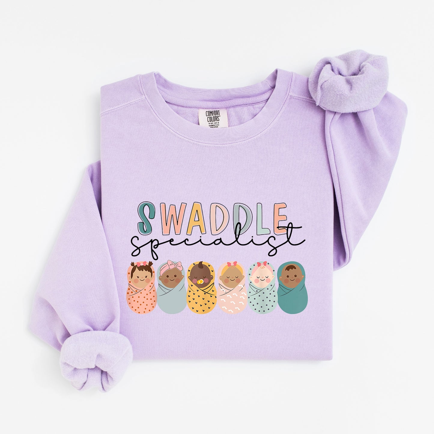 Swaddle Specialist Sweatshirt – Crewneck for Baby-Loving Nurses