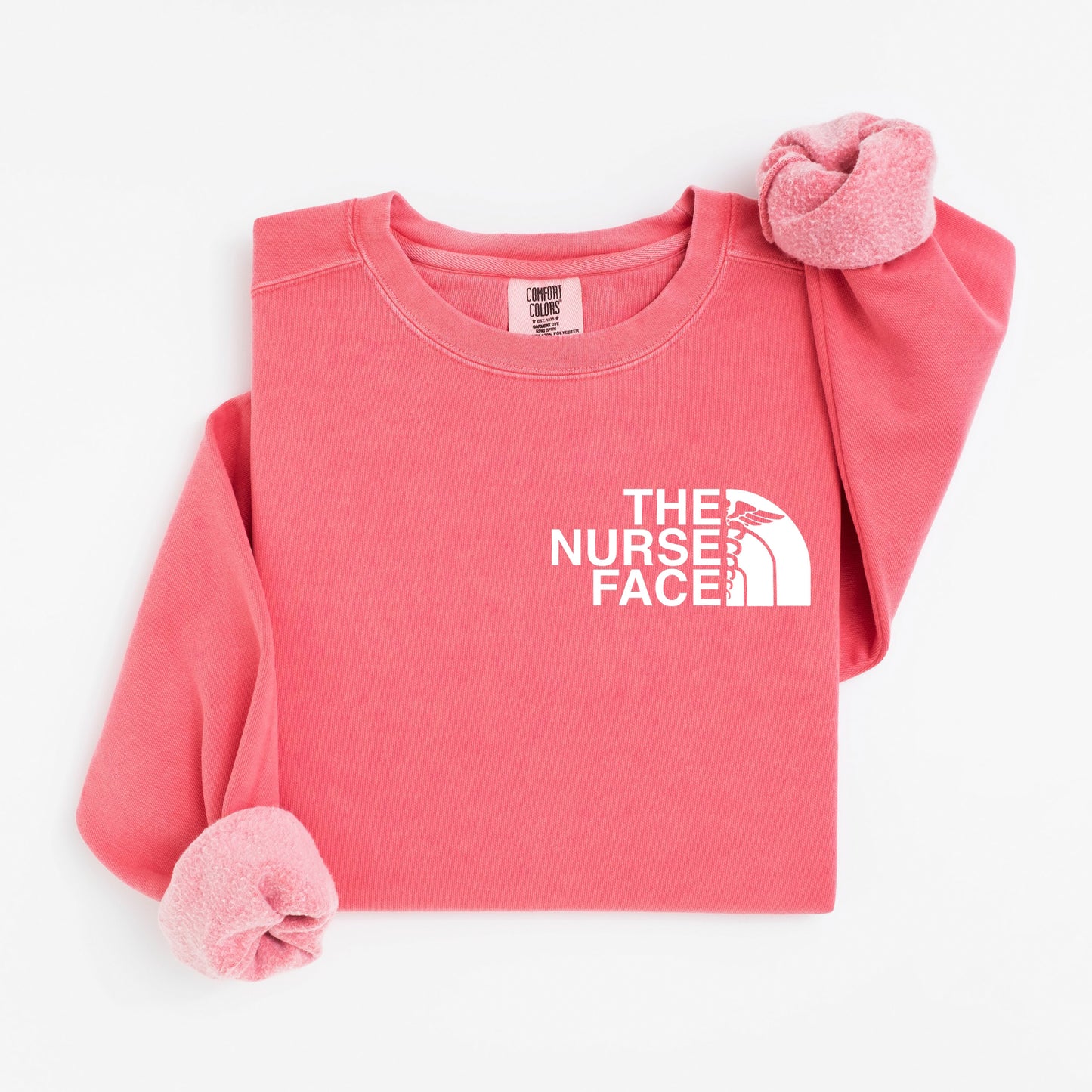The Nurse Face Sweatshirt – Cozy North Face-Inspired Crewneck for Nurses