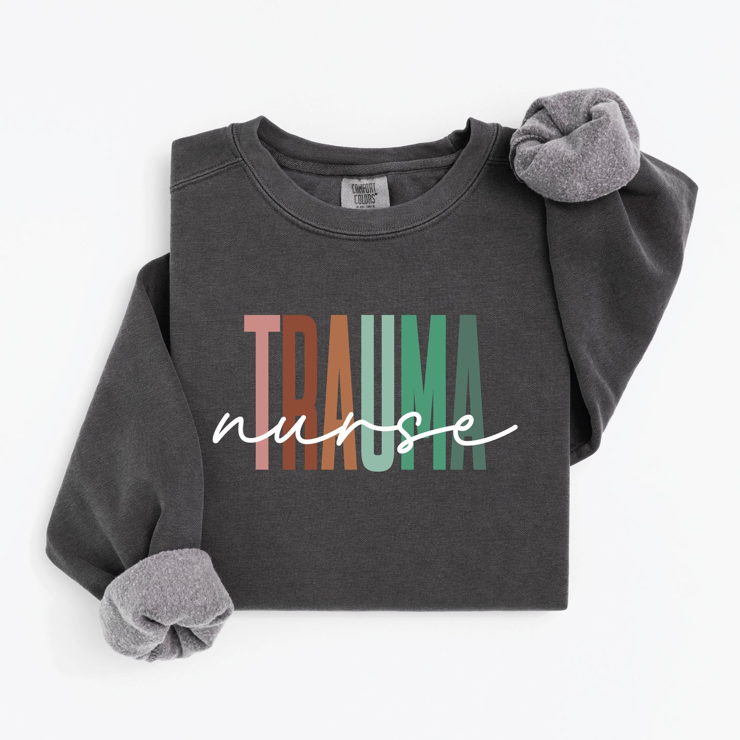 Trauma Nurse Sweatshirt – Bold Color Block Crewneck for Emergency Nurses