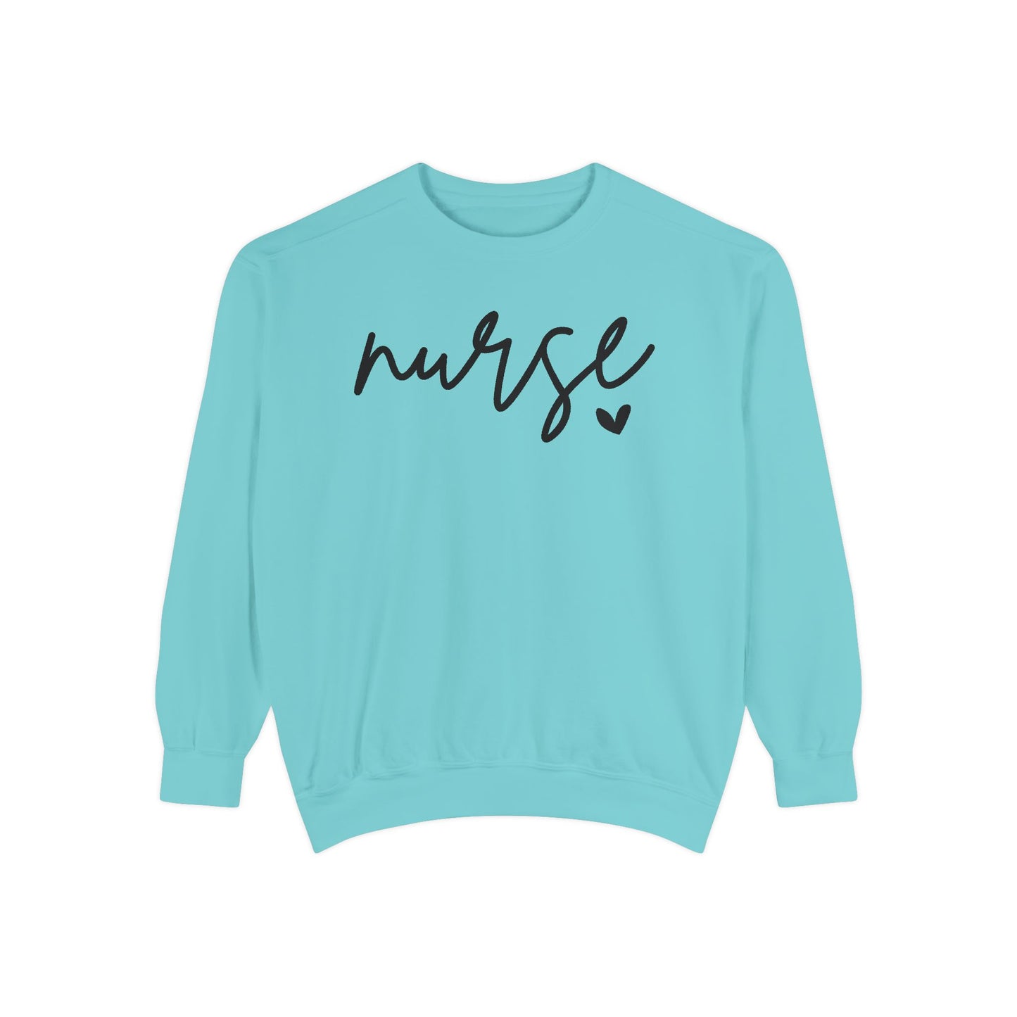 Minimalist Nurse Sweatshirt – Simple Script Crewneck with Heart Detail