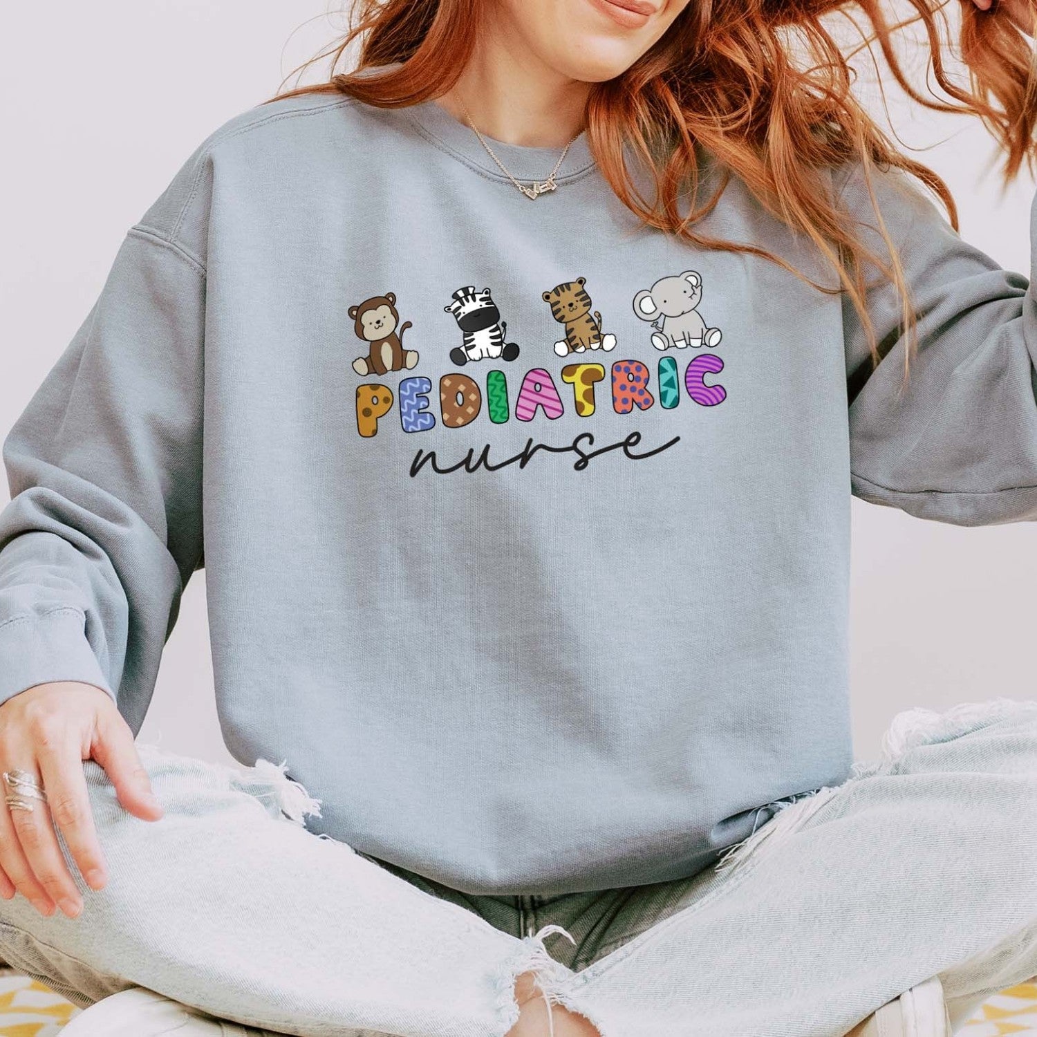 Jungle Friends Peds Nurse Sweatshirt