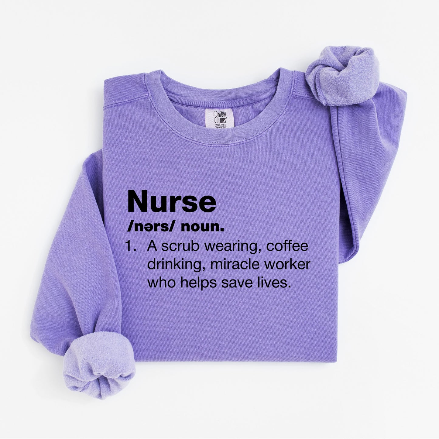 Nurse Definition Sweatshirt – Cozy Crewneck for Coffee-Driven Miracle Workers