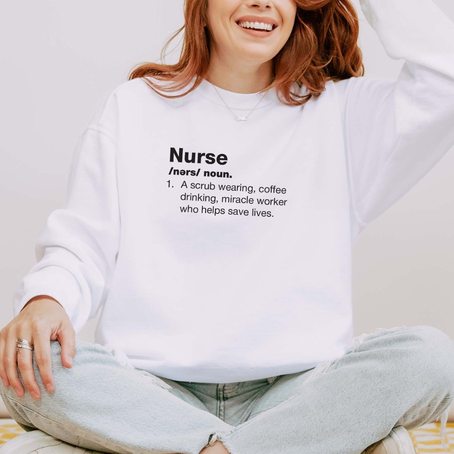 Nurse Definition Sweatshirt – Cozy Crewneck for Coffee-Driven Miracle Workers