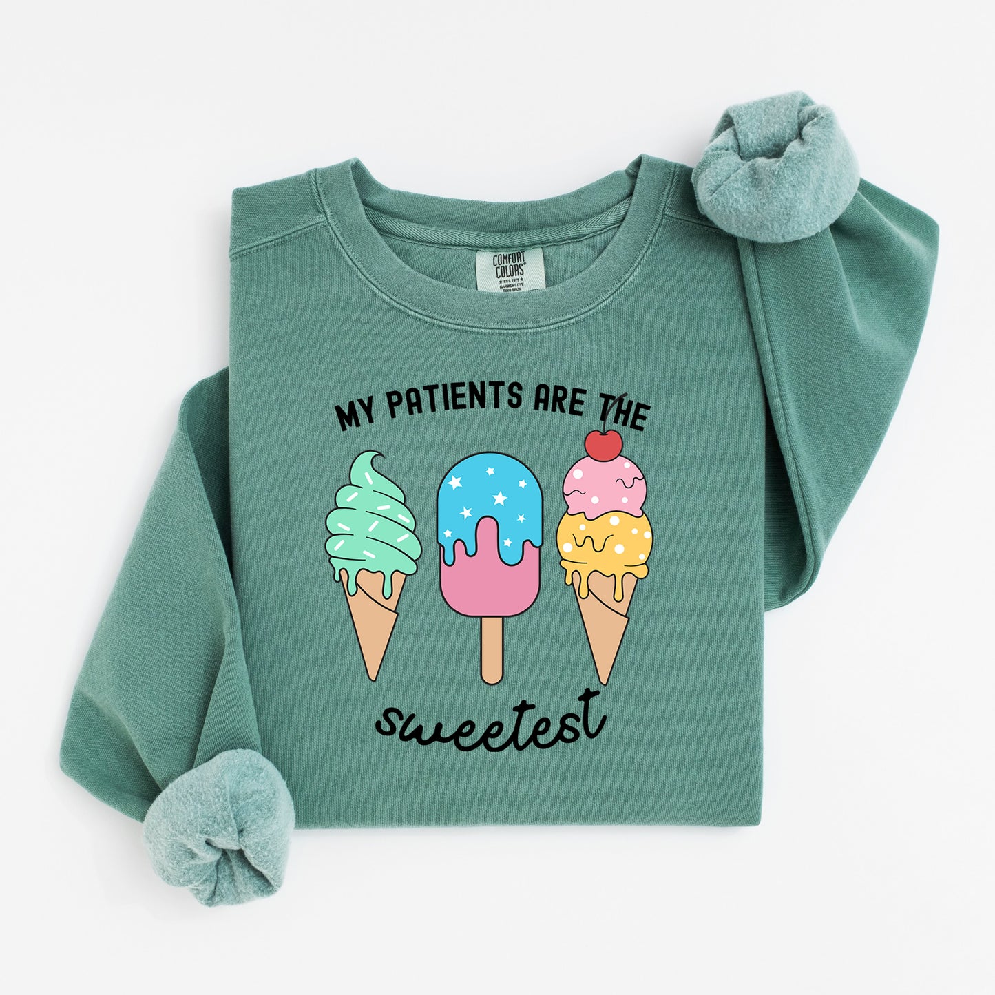 Sweetest Patients Sweatshirt – Cute Popsicle Crewneck for Pediatric Nurses