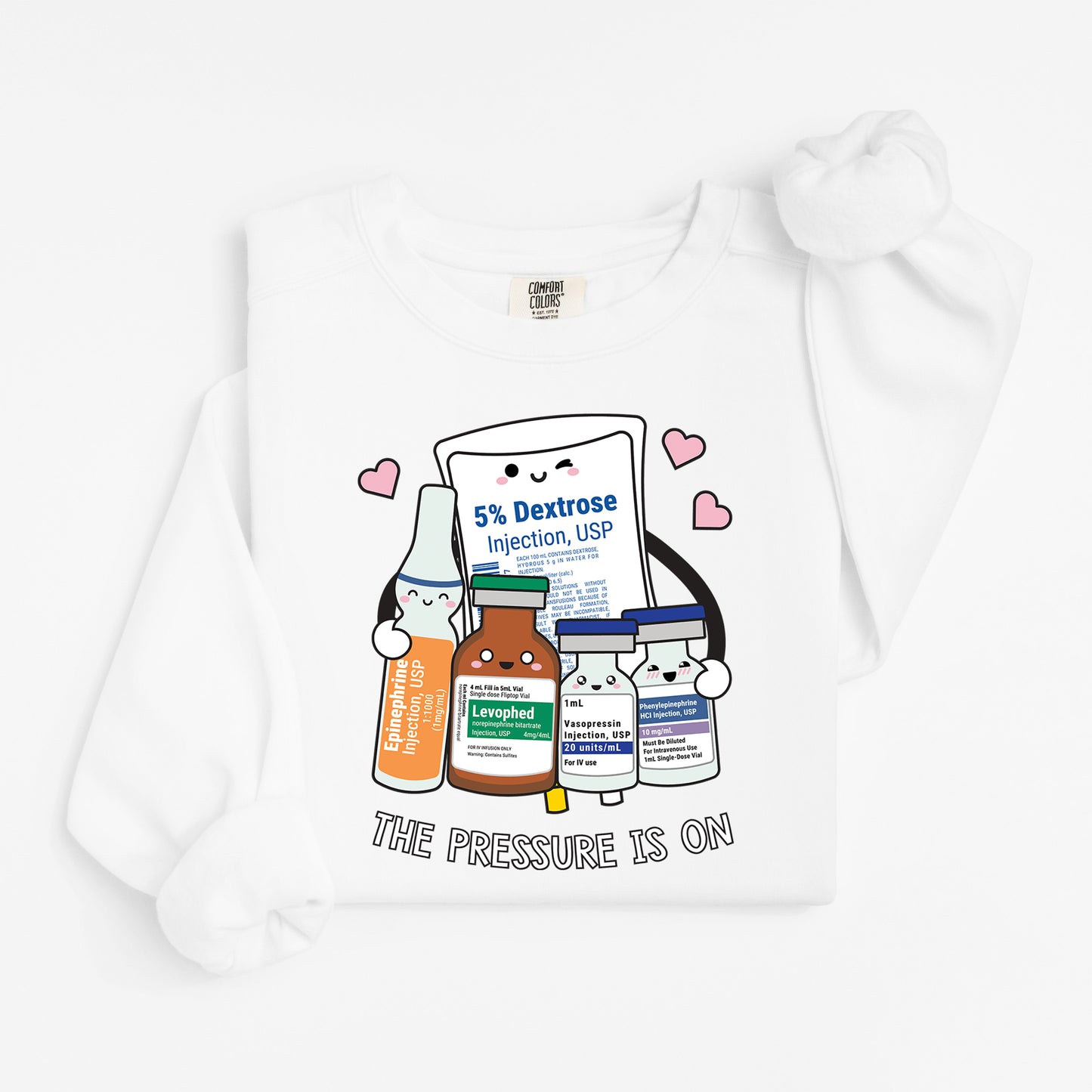 The Pressure Is On Sweatshirt – Funny Medical Crewneck for Nurses & Pharmacy Nerds