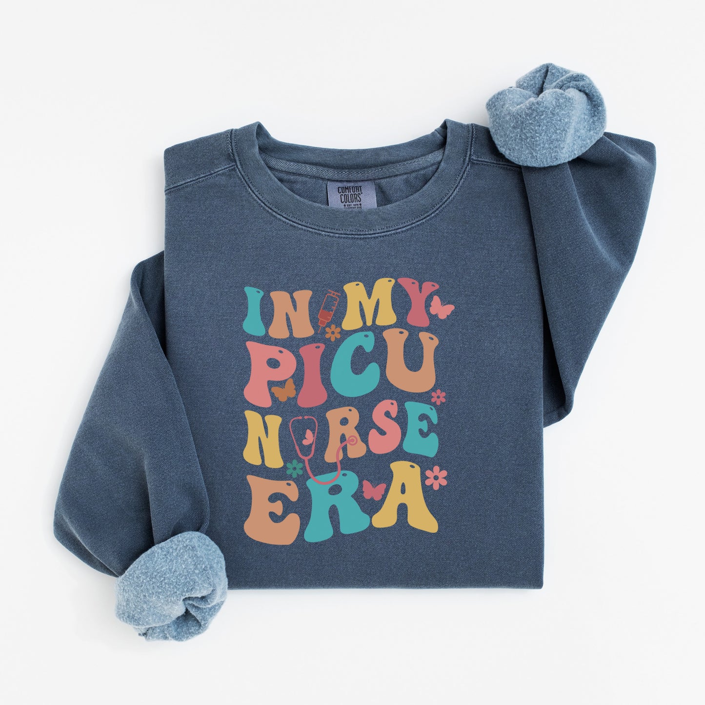 In My PICU Nurse Era Sweatshirt – Groovy Crewneck for Pediatric ICU Nurses