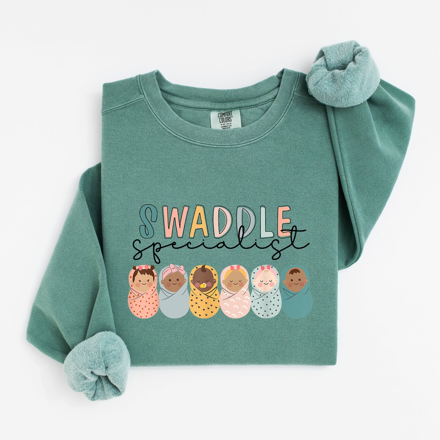 Swaddle Specialist Sweatshirt – Crewneck for Baby-Loving Nurses