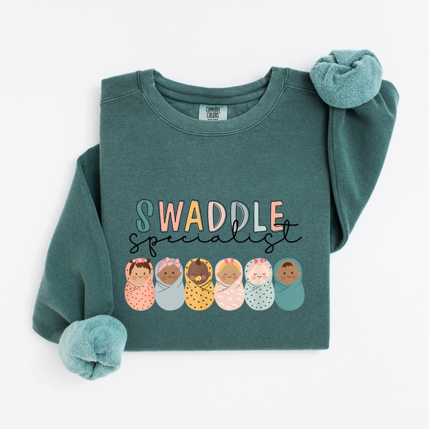 Swaddle Specialist Sweatshirt – Crewneck for Baby-Loving Nurses