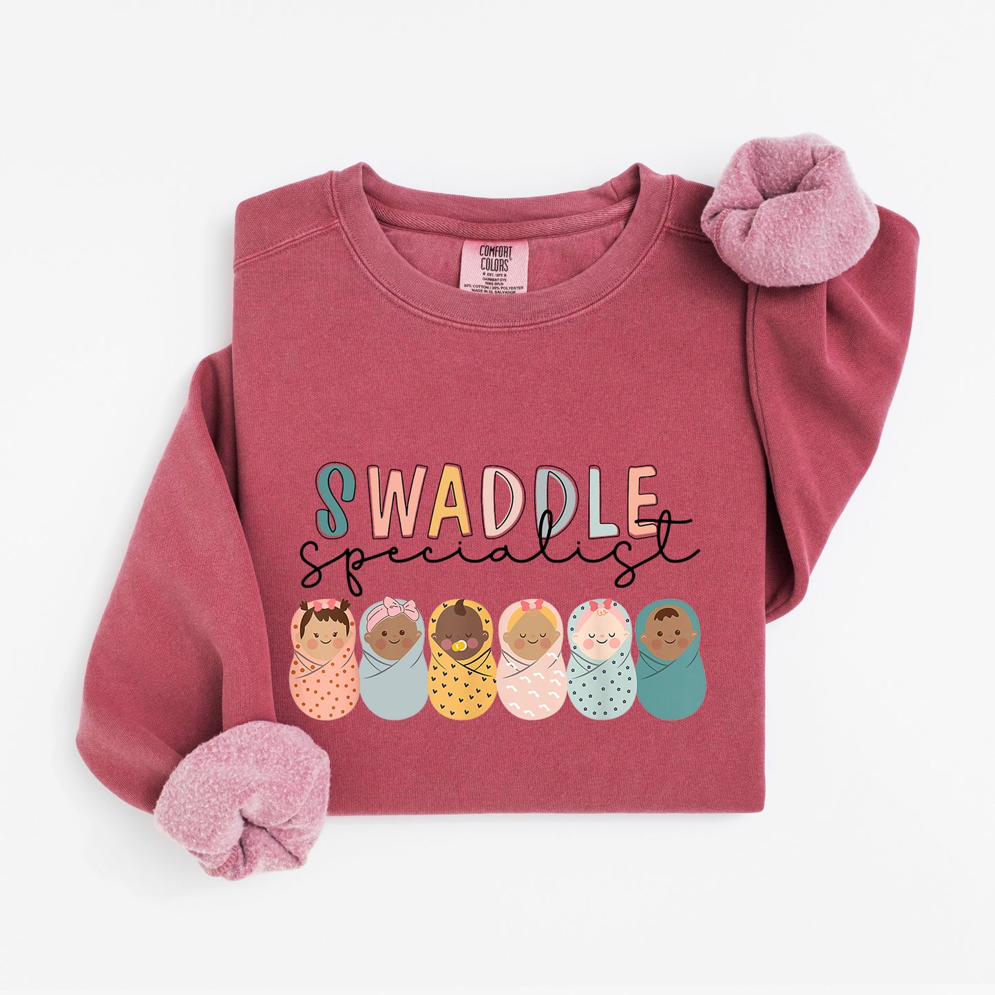 Swaddle Specialist Sweatshirt – Crewneck for Baby-Loving Nurses