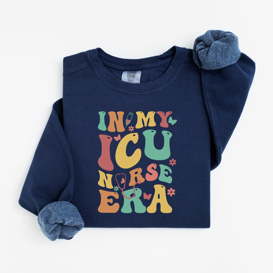 In My ICU Nurse Era Sweatshirt – Groovy Crewneck for Critical Care Nurses