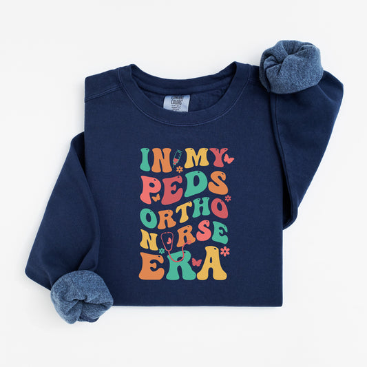 In My PEDS Ortho Nurse Era Sweatshirt – Groovy Crewneck for Pediatric Orthopedic Nurses