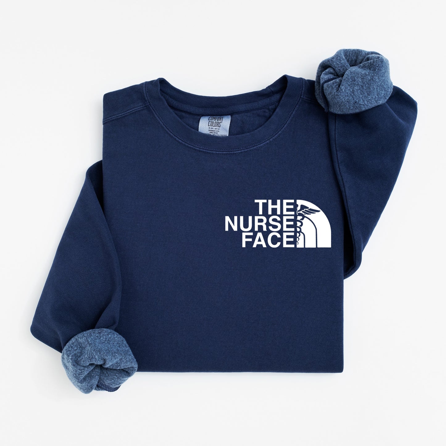 The Nurse Face Sweatshirt – Cozy North Face-Inspired Crewneck for Nurses