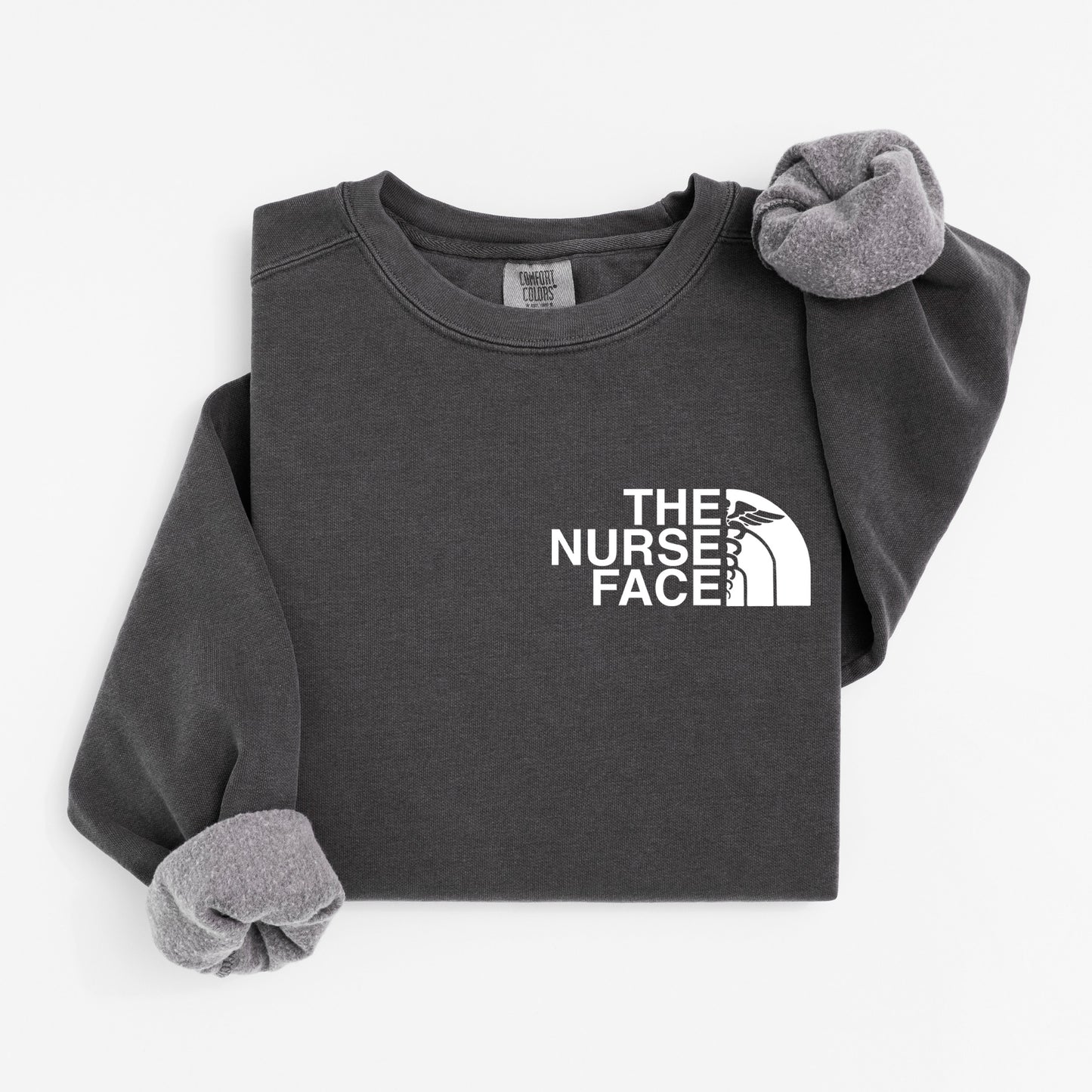 The Nurse Face Sweatshirt – Cozy North Face-Inspired Crewneck for Nurses