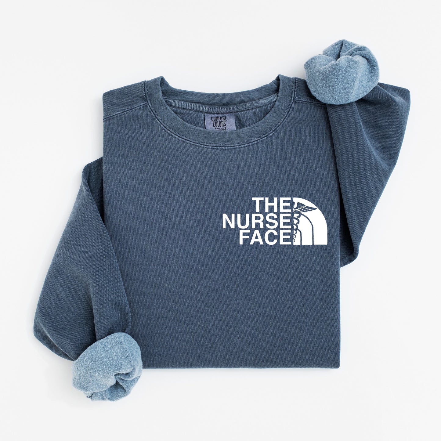The Nurse Face Sweatshirt – Cozy North Face-Inspired Crewneck for Nurses