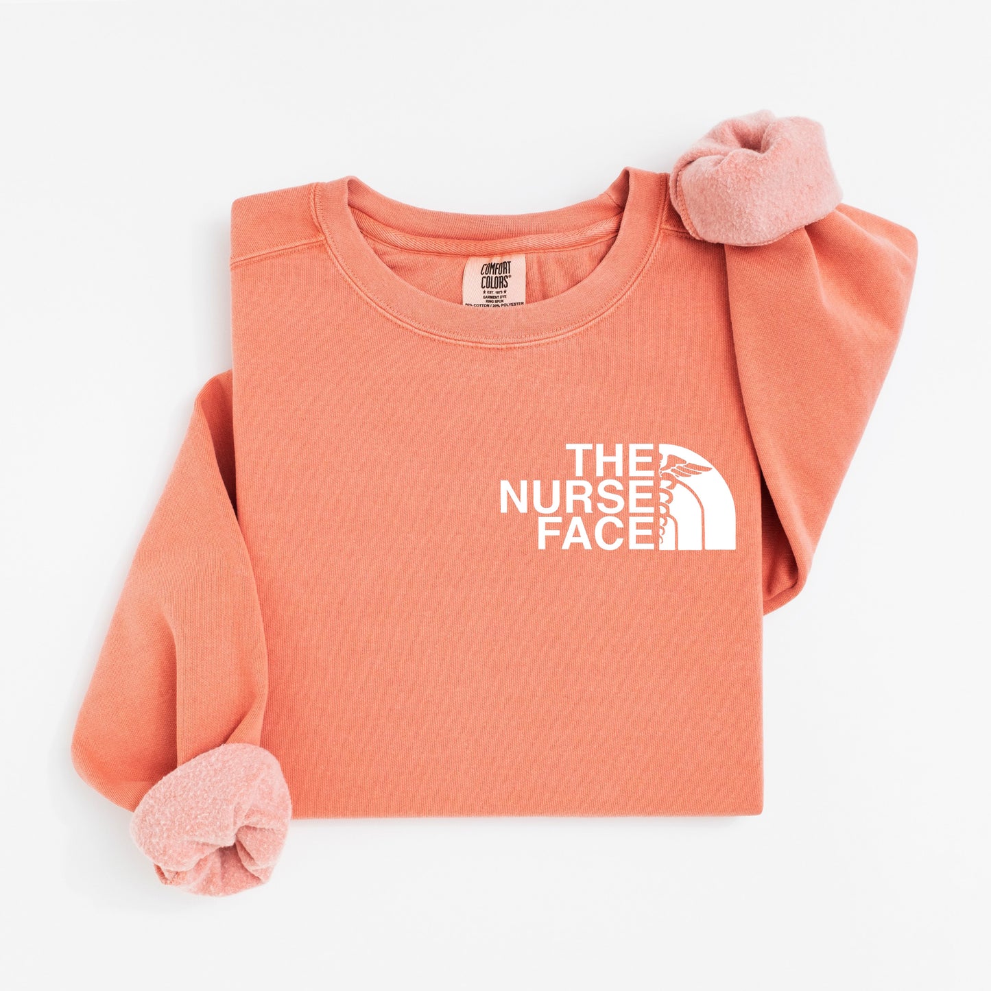 The Nurse Face Sweatshirt – Cozy North Face-Inspired Crewneck for Nurses