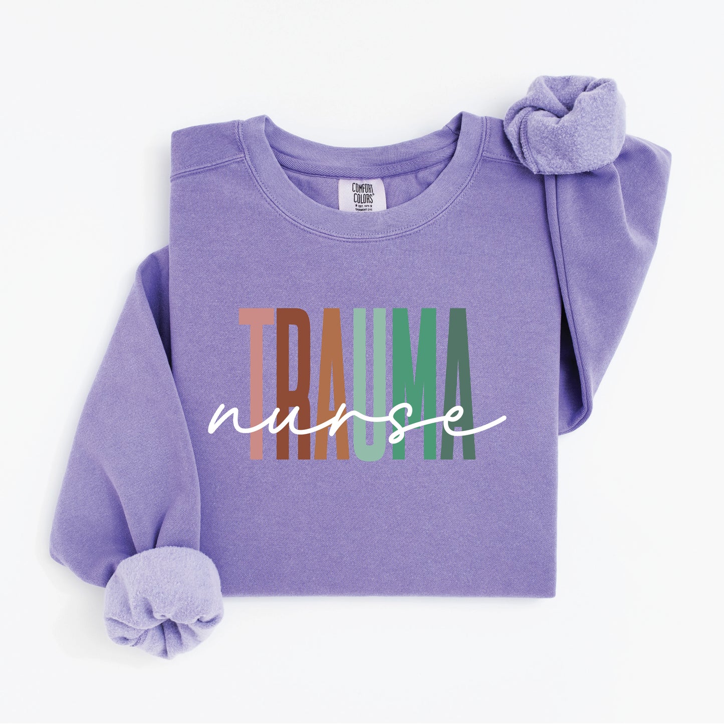 Trauma Nurse Sweatshirt – Bold Color Block Crewneck for Emergency Nurses