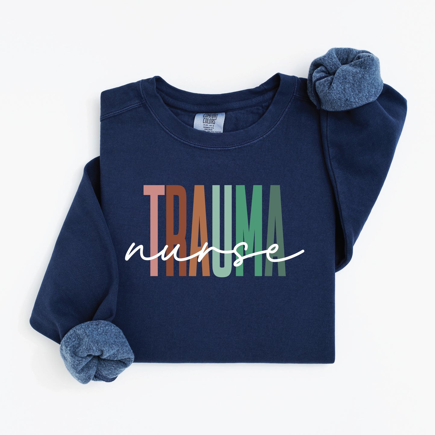 Trauma Nurse Sweatshirt – Bold Color Block Crewneck for Emergency Nurses