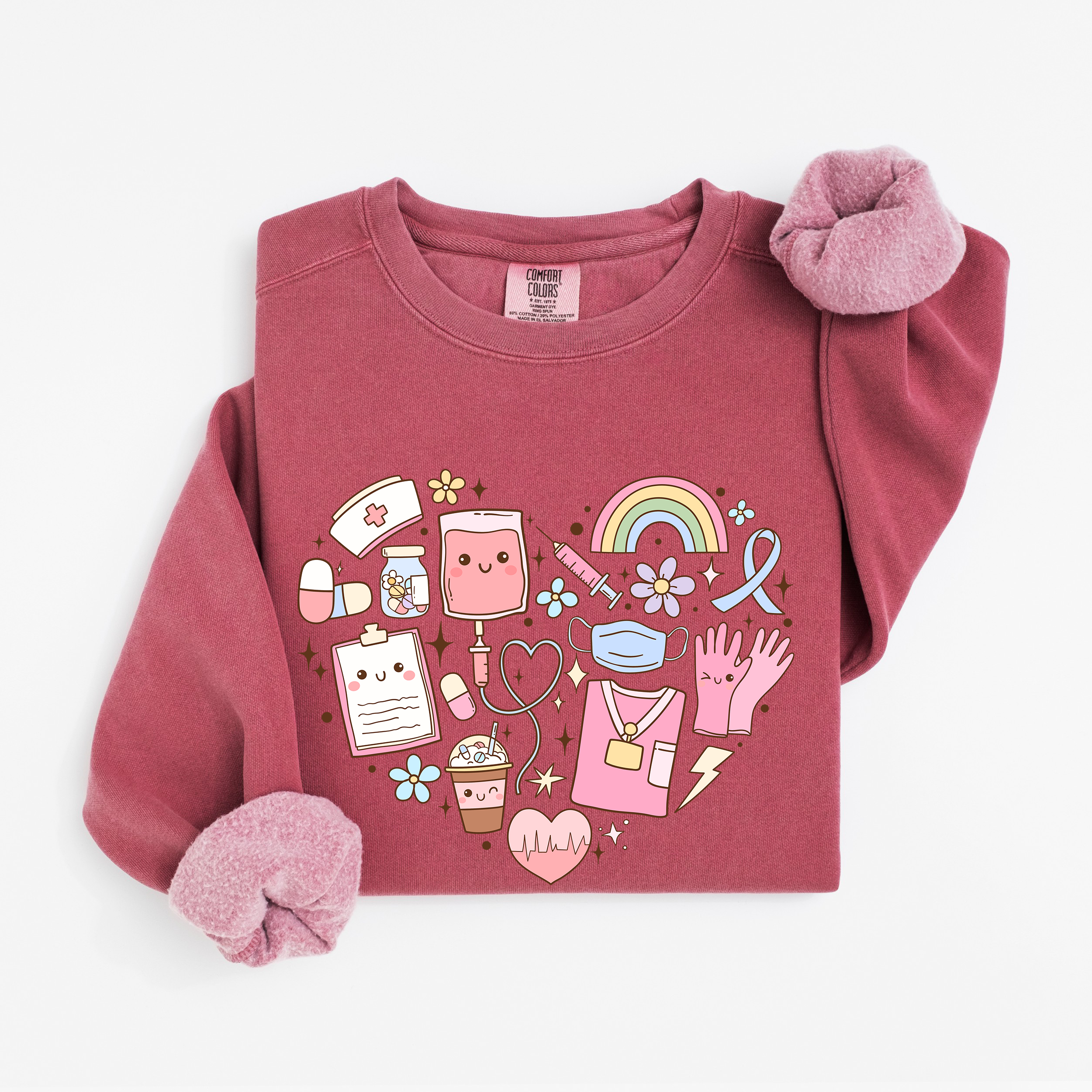 Kawaii Medical Doodle Nurse Sweatshirt