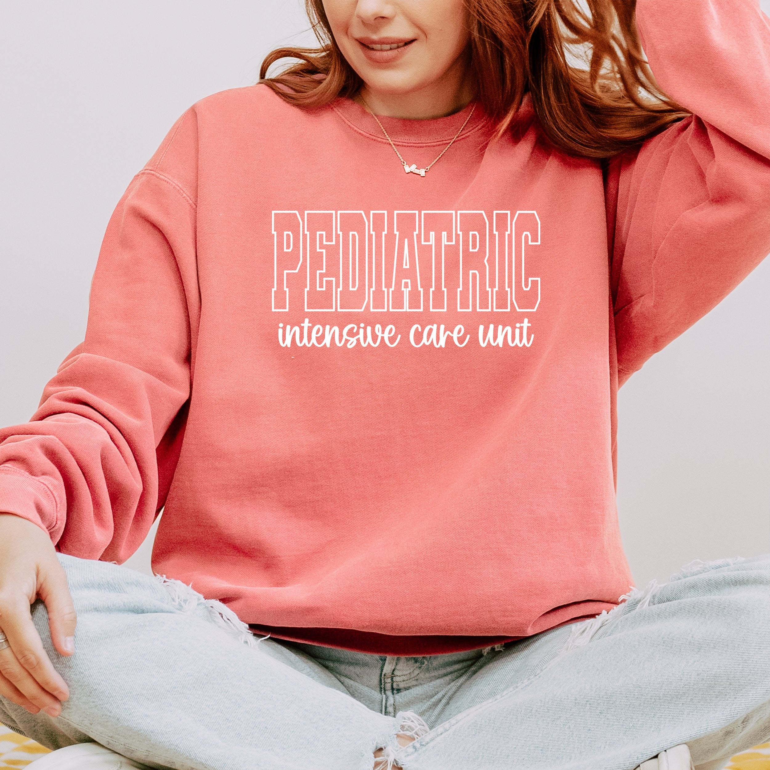 Pediatric ICU Nurse Varsity Crewneck