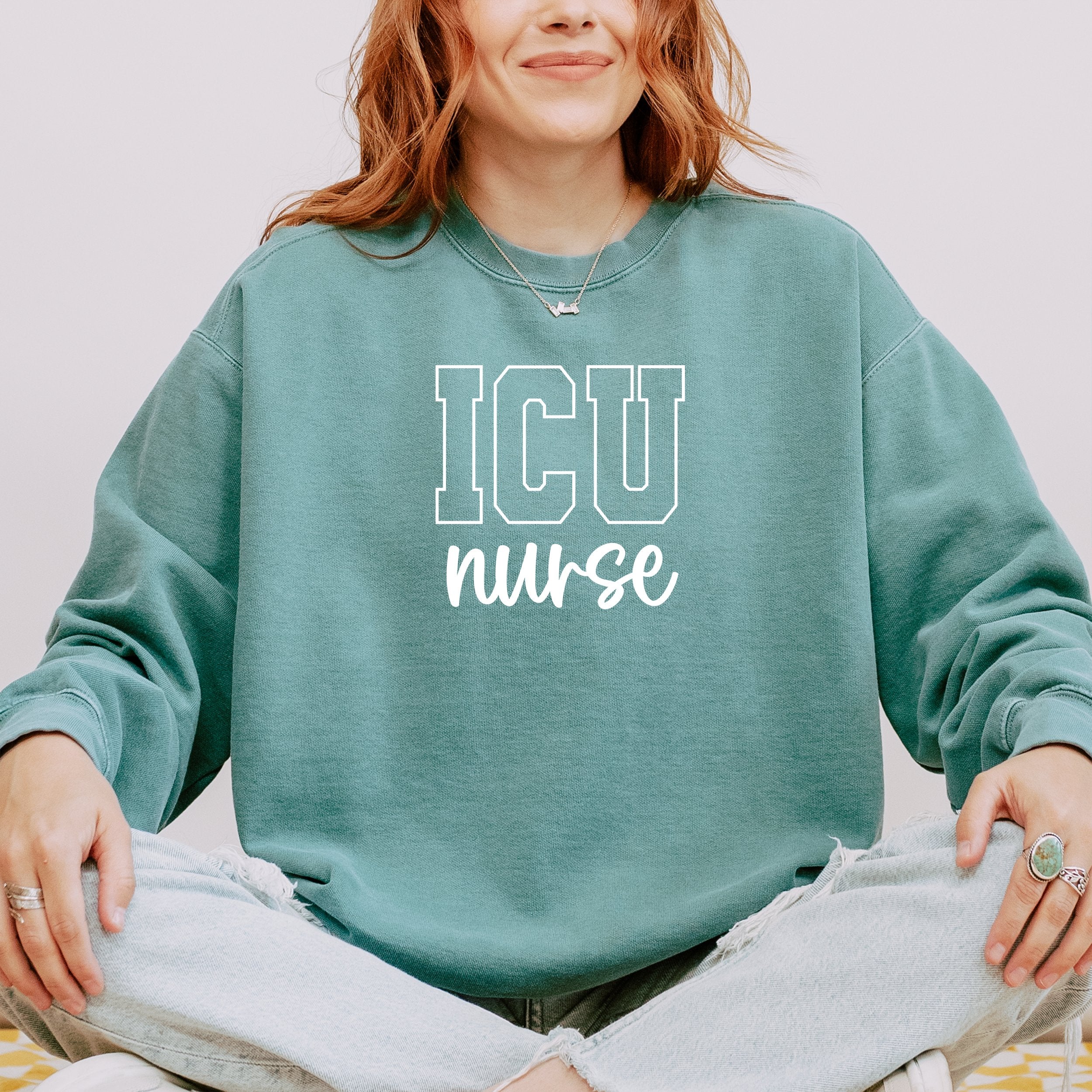 ICU Nurse Varsity Crewneck