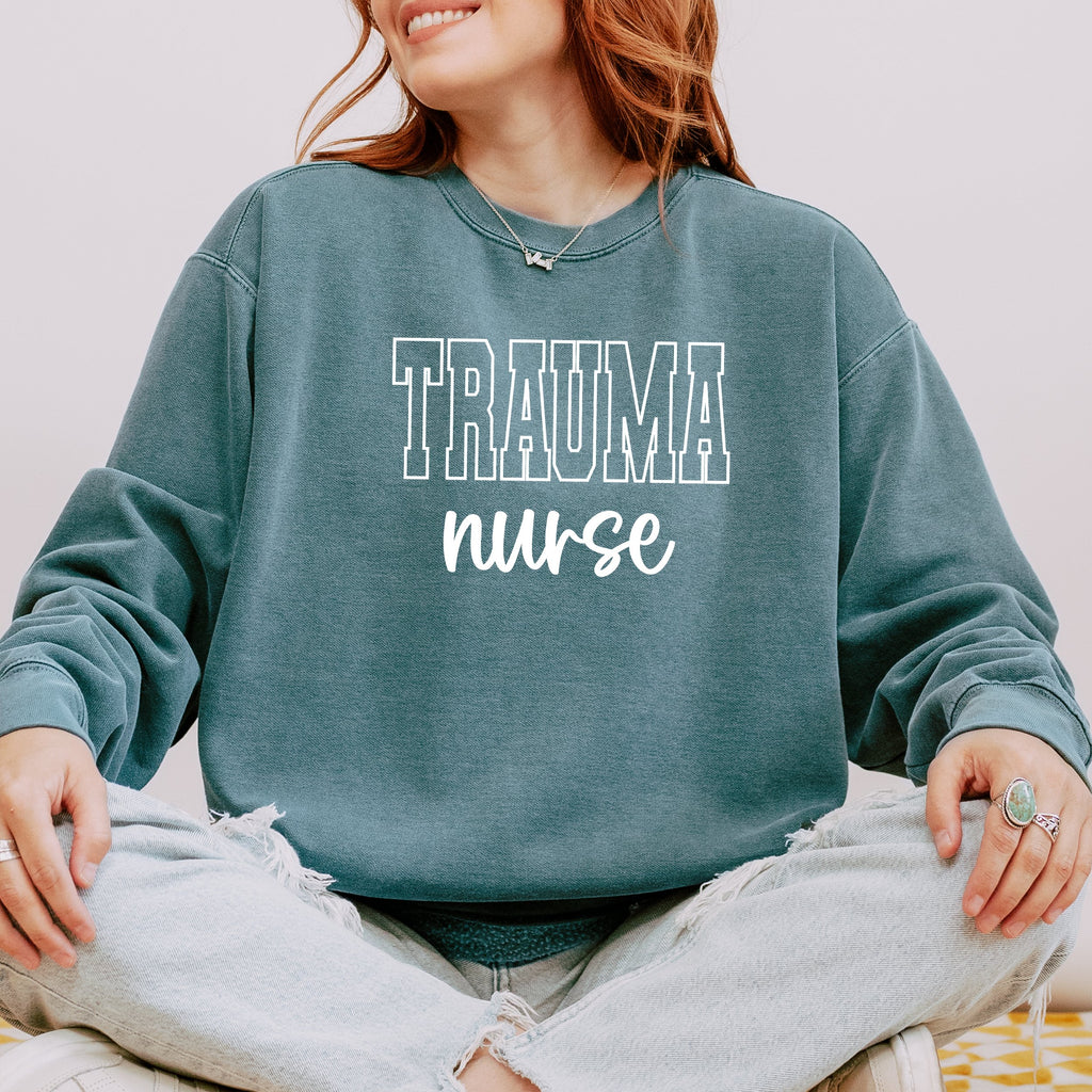 Trauma Nurse Varsity Crewneck