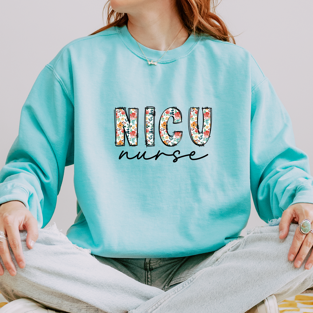 NICU Nurse Floral Sweatshirt