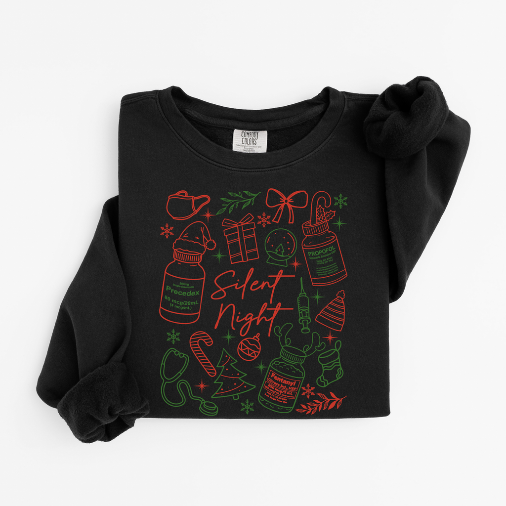 Silent Night Nurse Christmas Sweatshirt