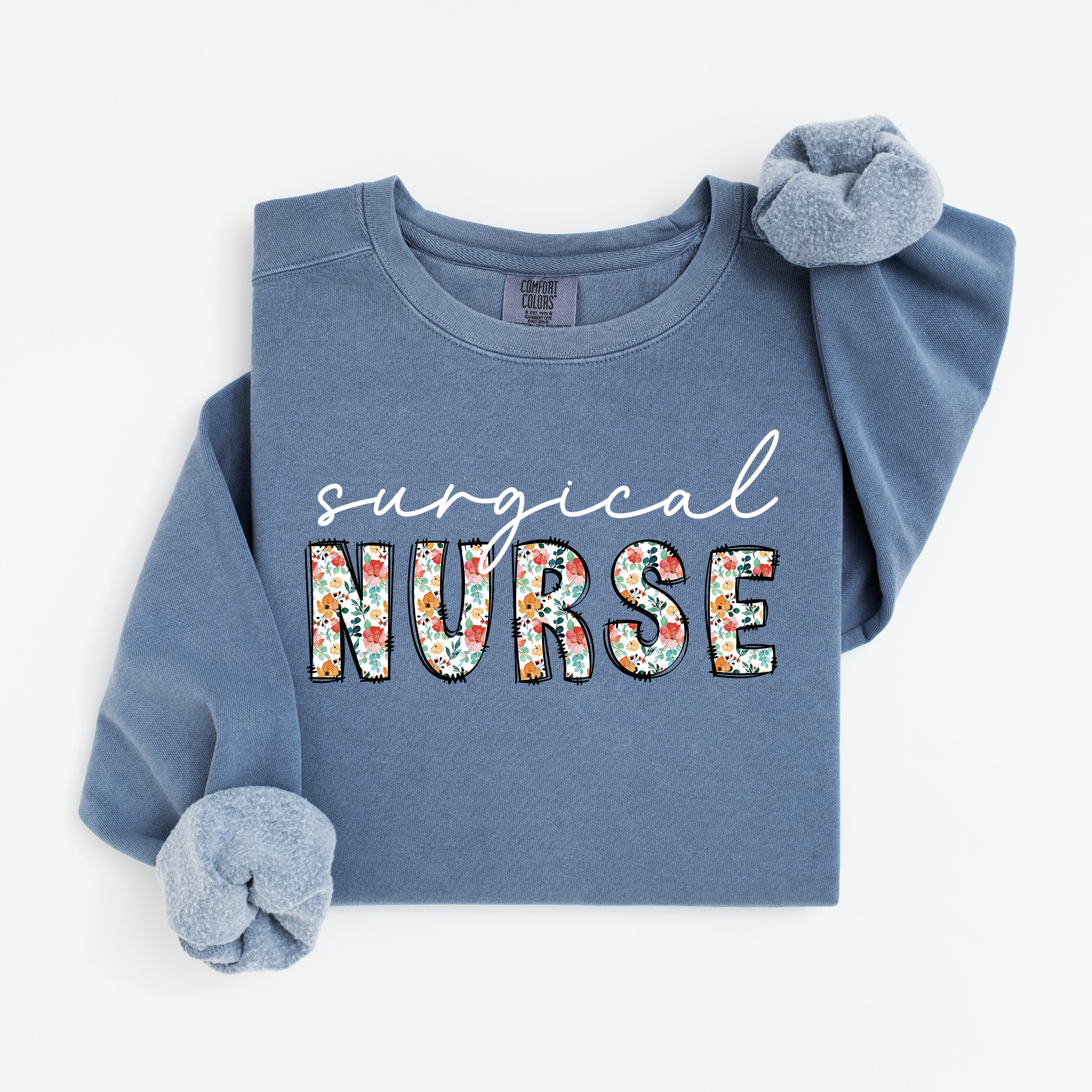 Floral Surgical Nurse Crewneck