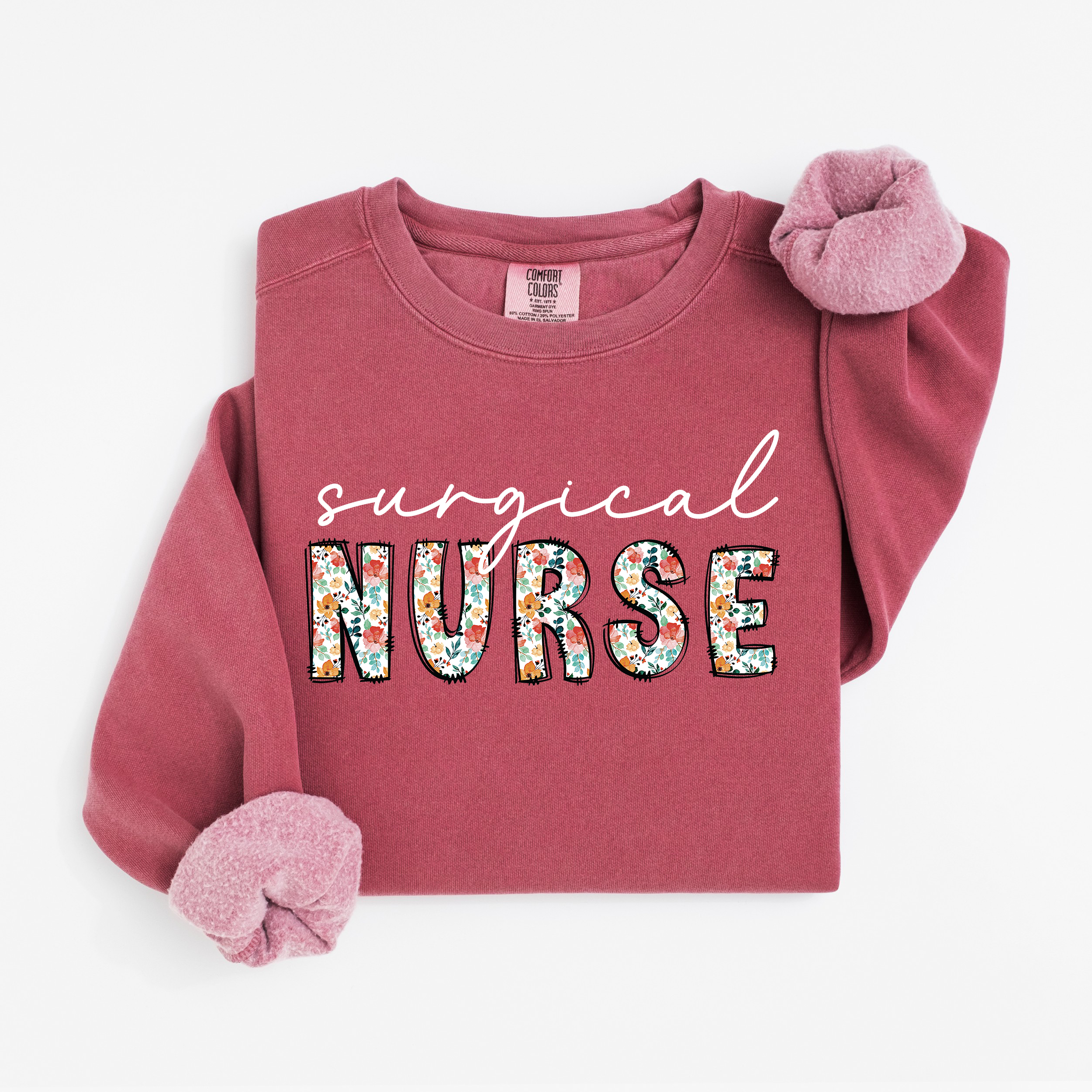 Floral Surgical Nurse Crewneck
