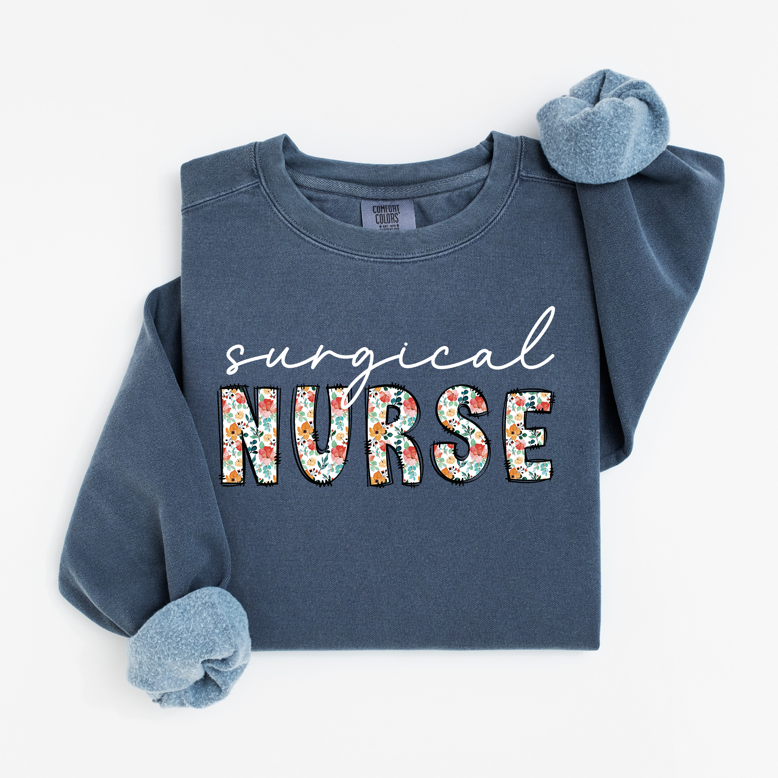 Floral Surgical Nurse Crewneck