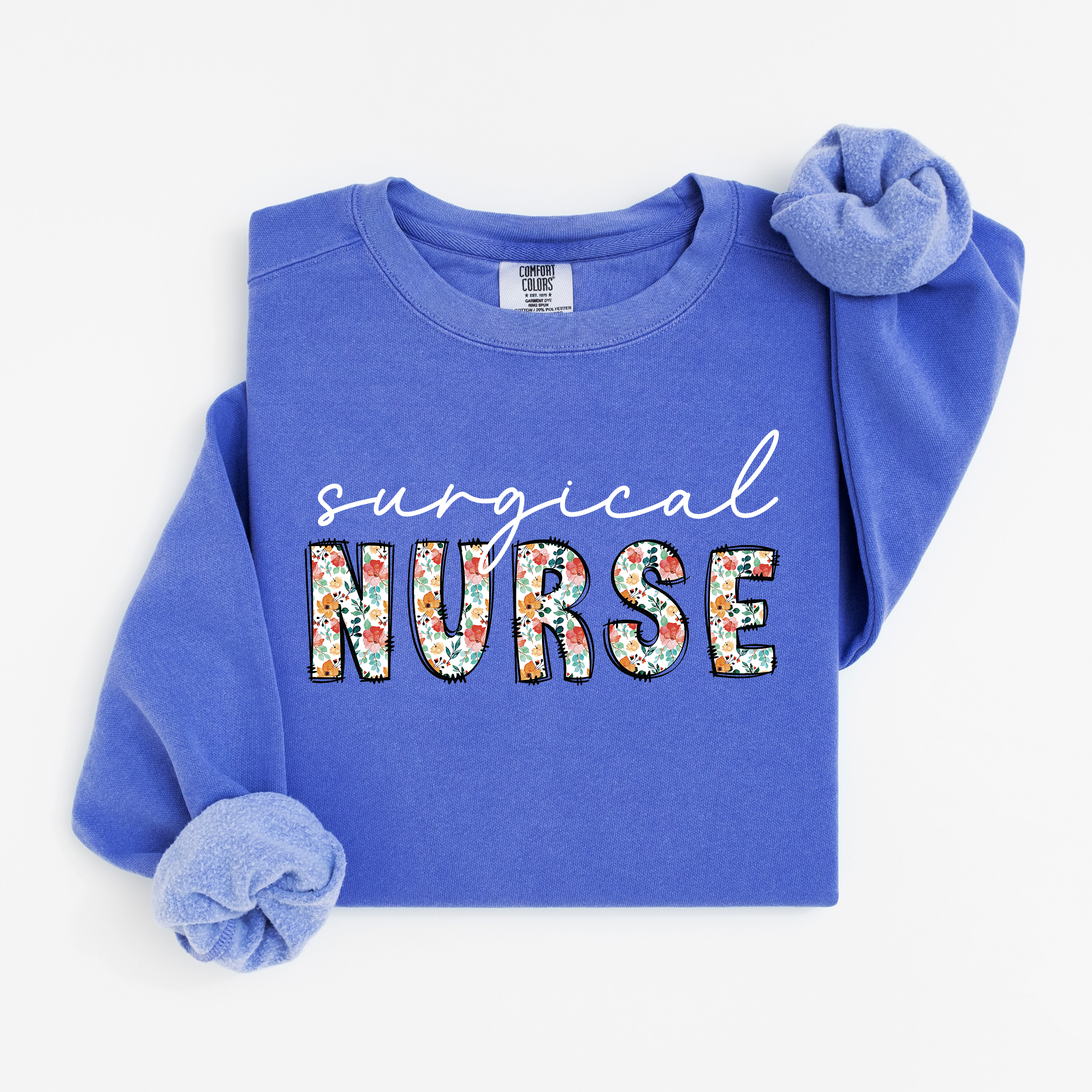 Floral Surgical Nurse Crewneck
