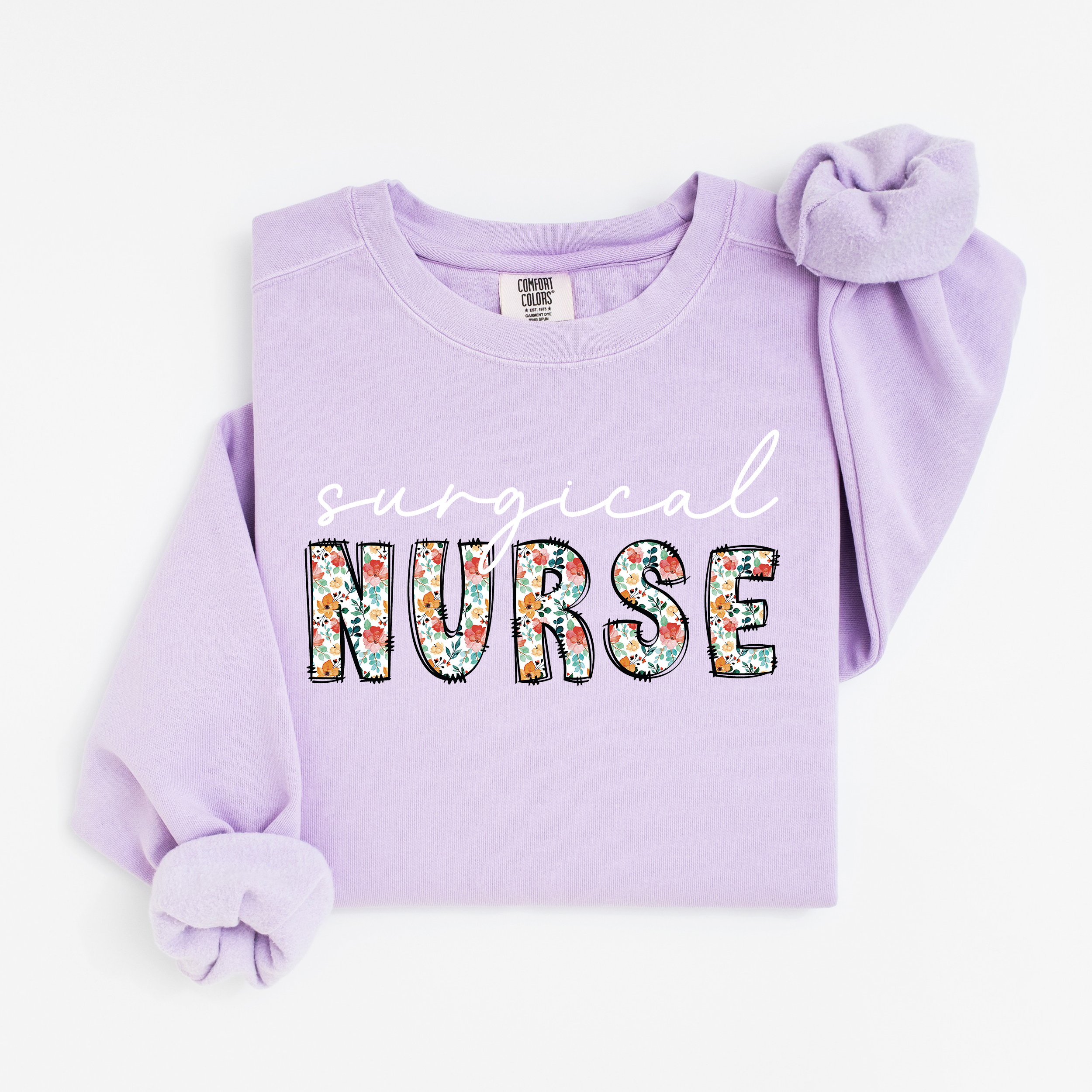 Floral Surgical Nurse Crewneck