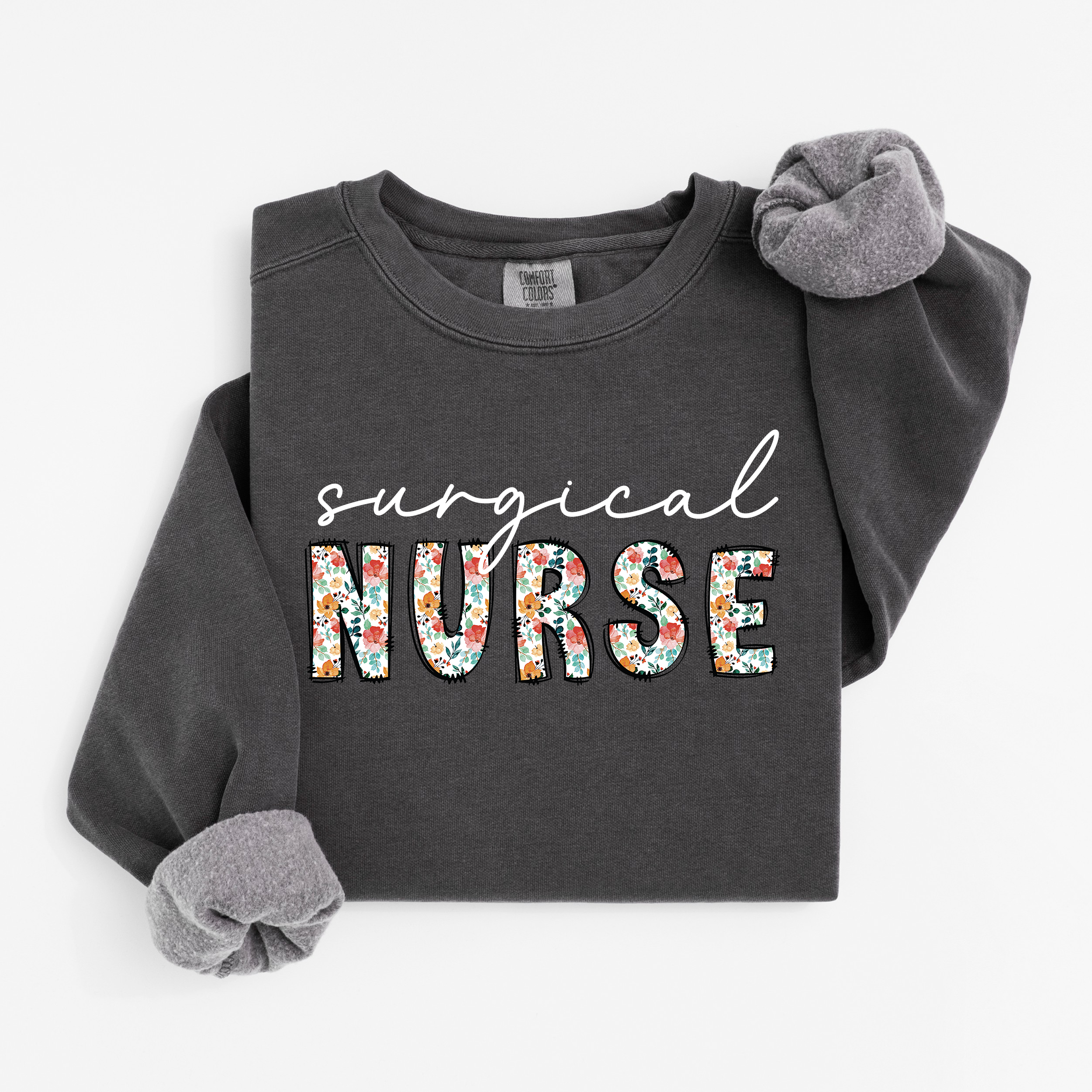Floral Surgical Nurse Crewneck