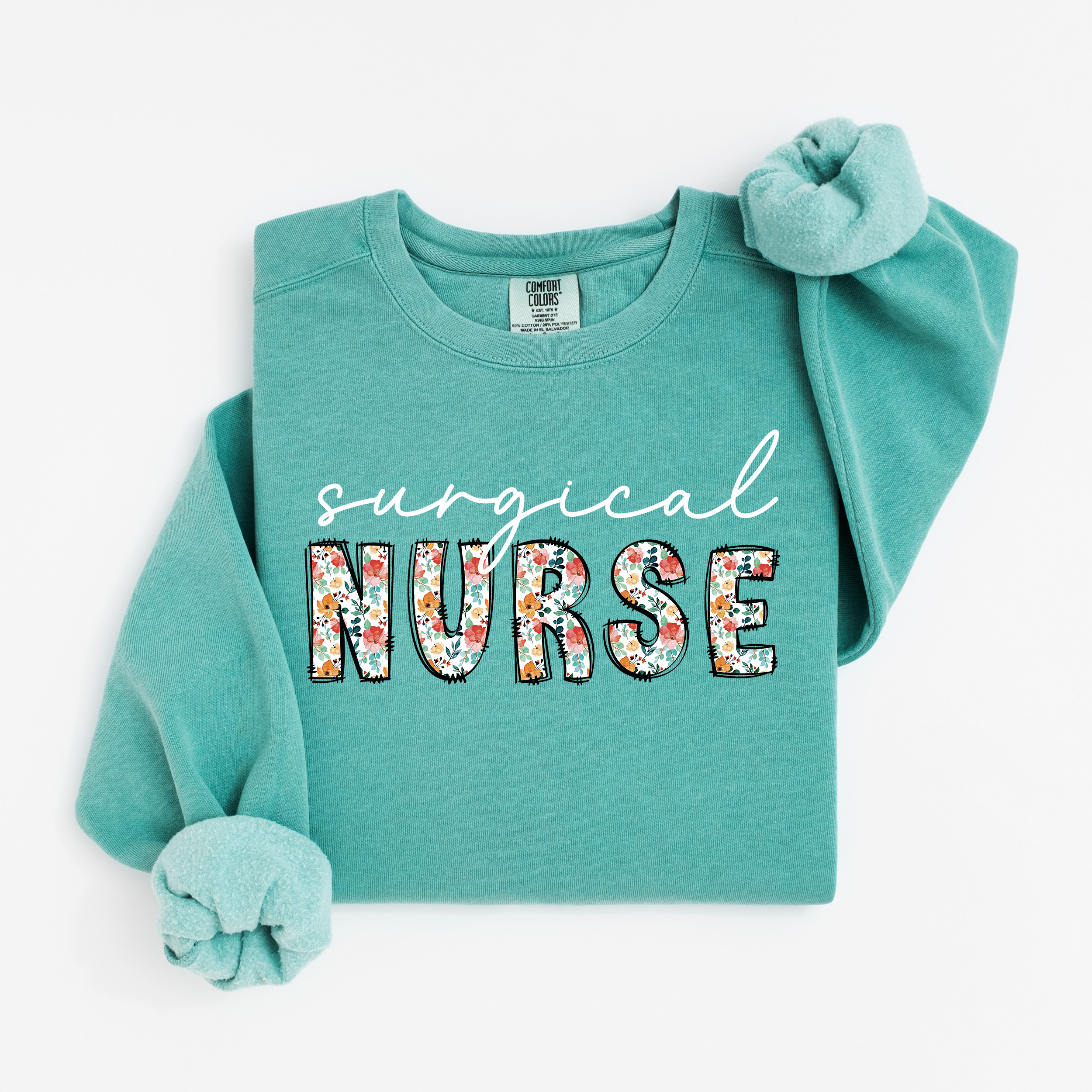 Floral Surgical Nurse Crewneck