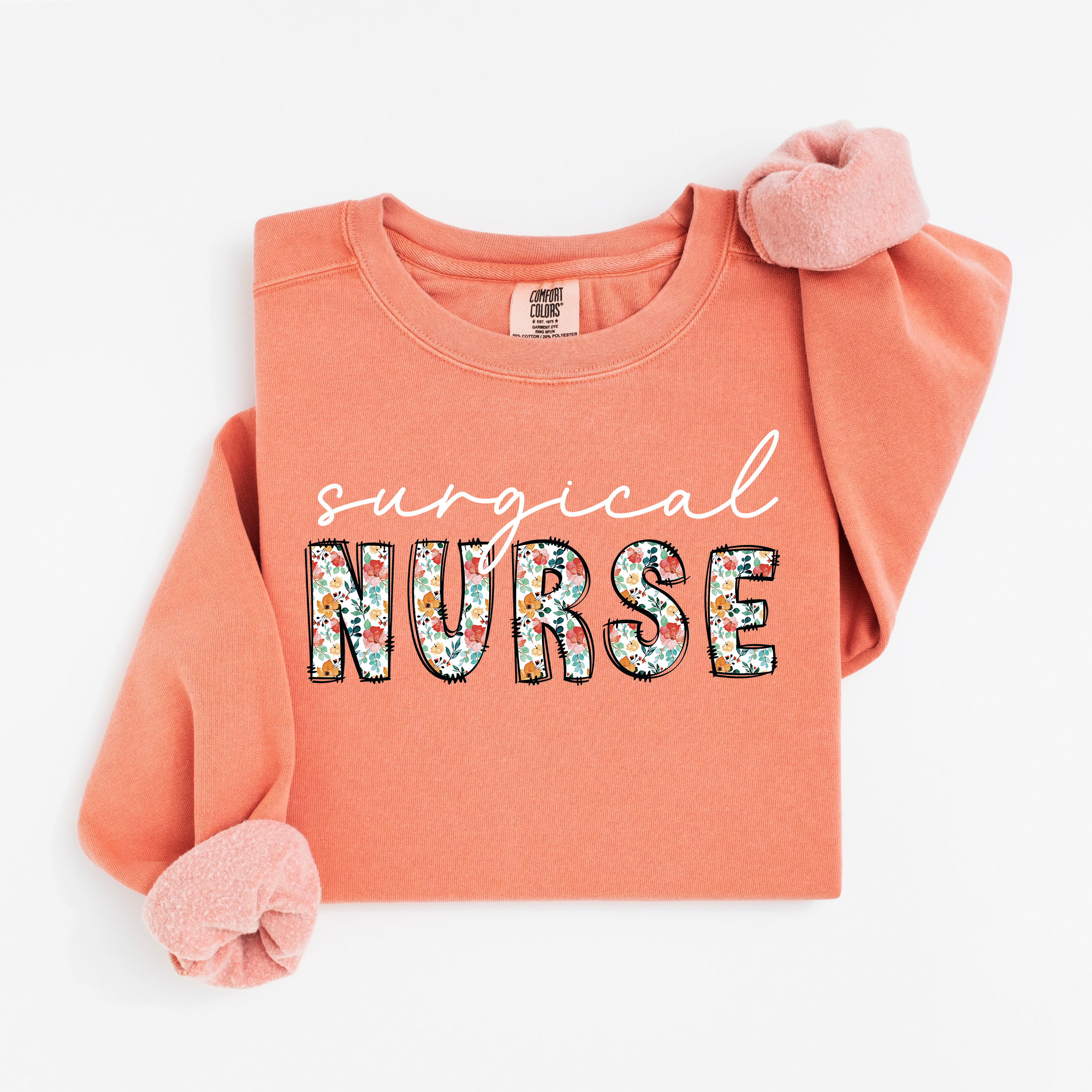 Floral Surgical Nurse Crewneck