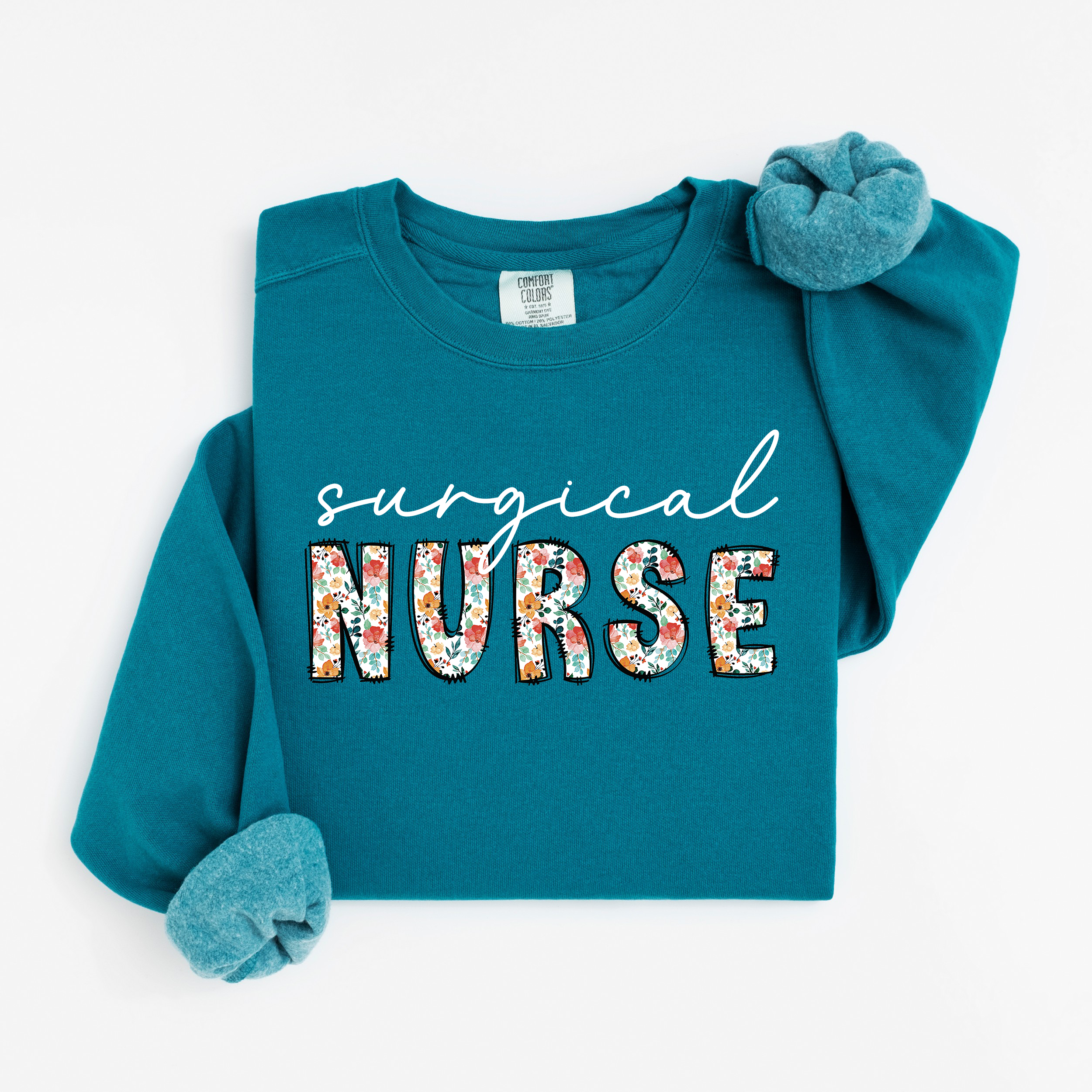 Floral Surgical Nurse Crewneck
