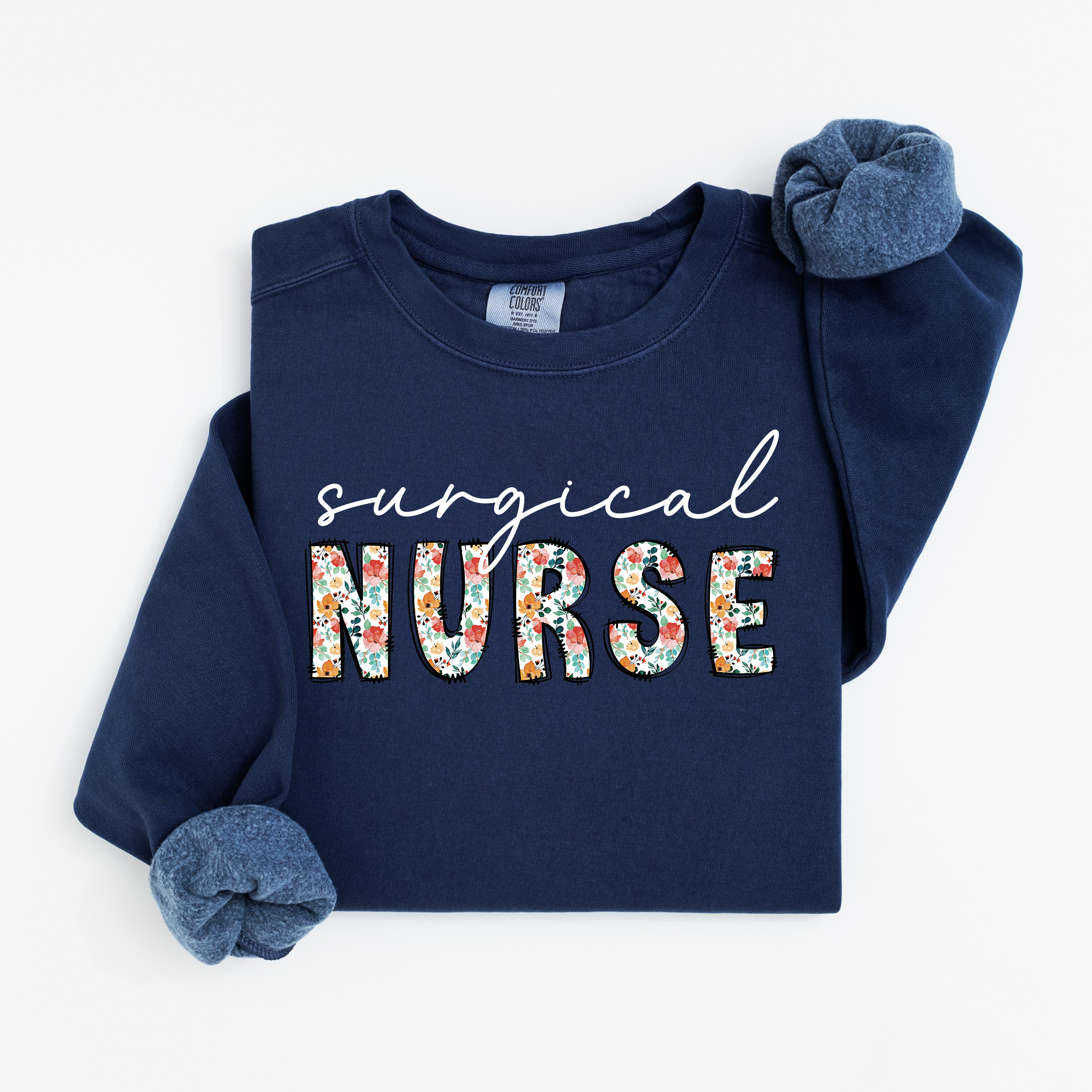 Floral Surgical Nurse Crewneck
