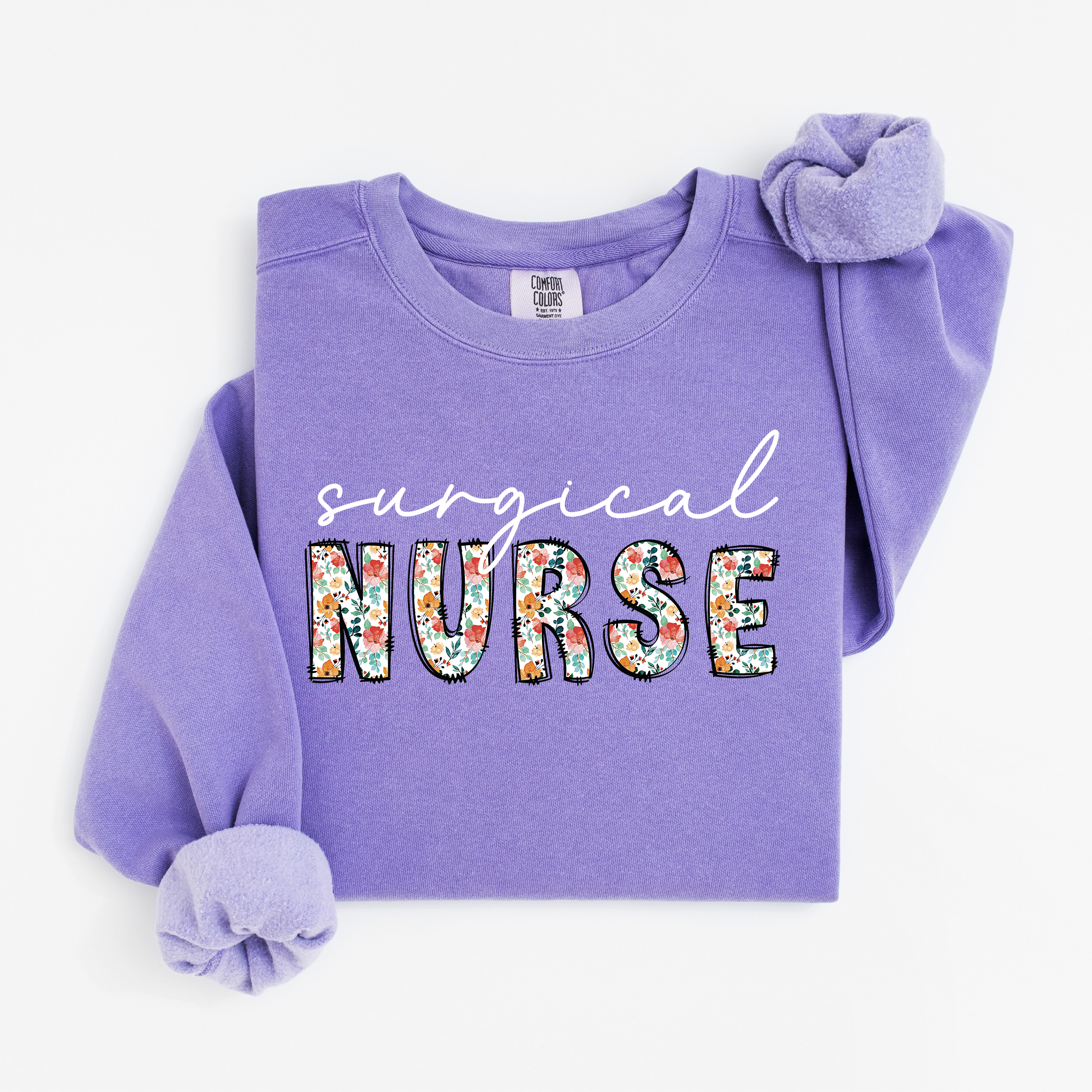 Floral Surgical Nurse Crewneck