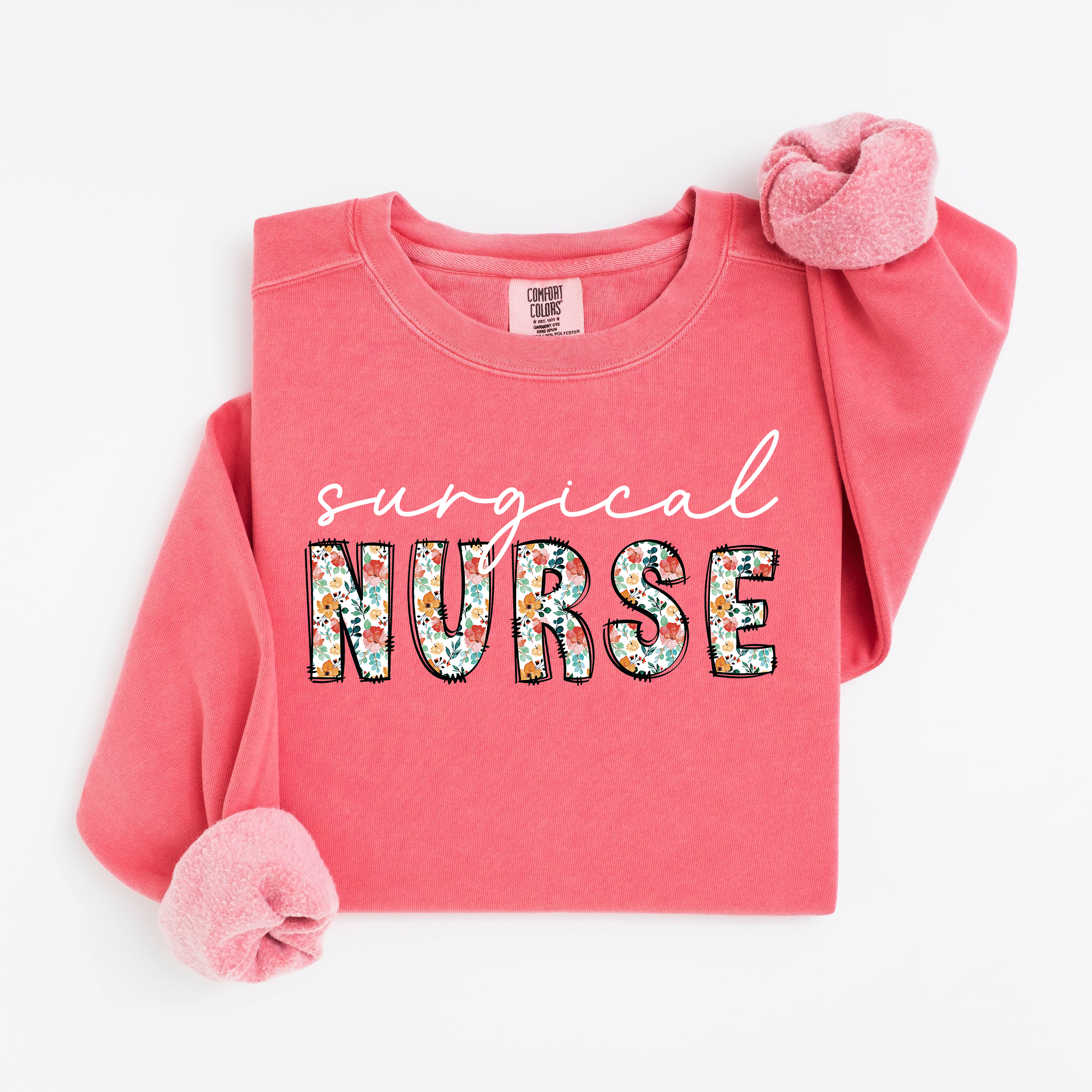 Floral Surgical Nurse Crewneck