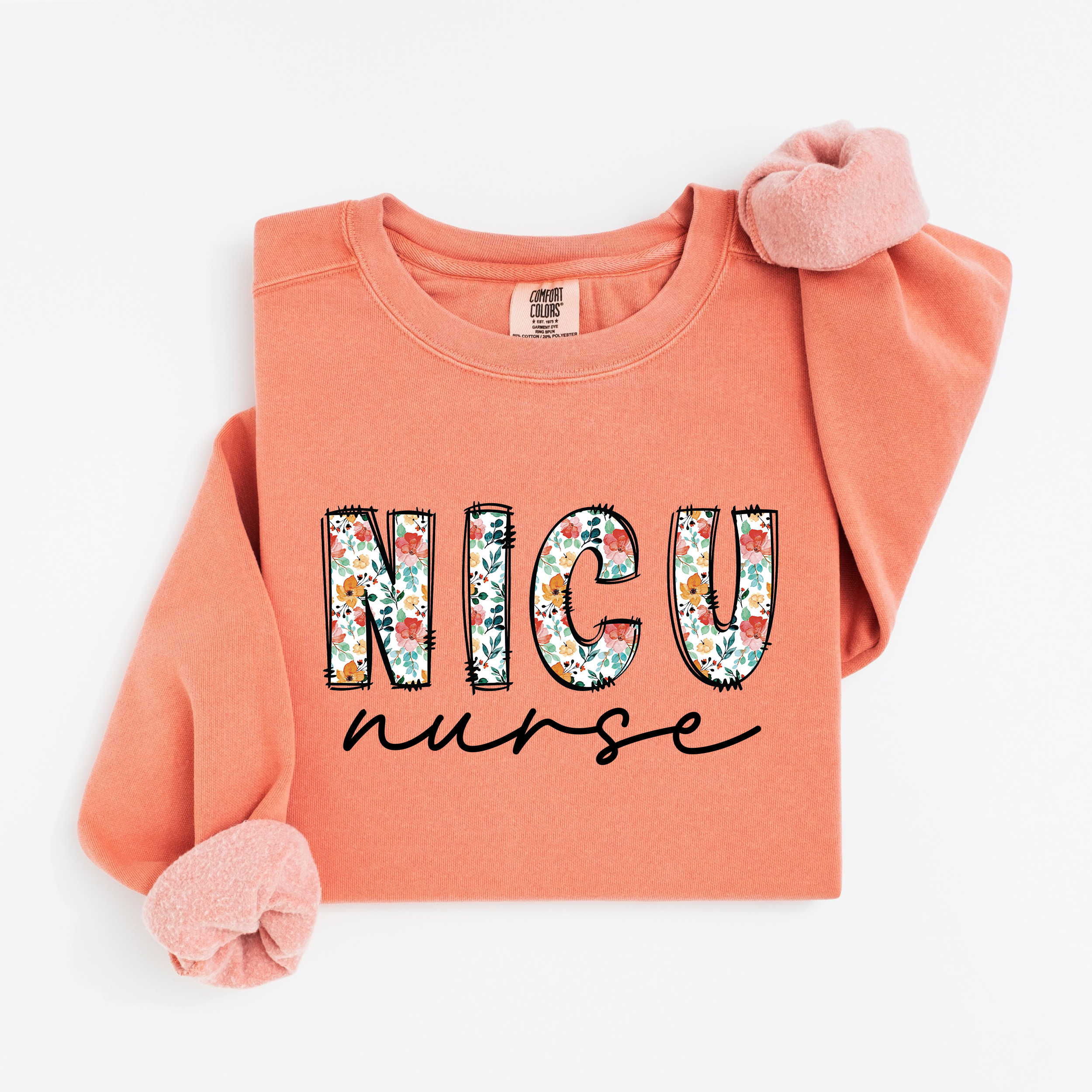 NICU Nurse Floral Sweatshirt