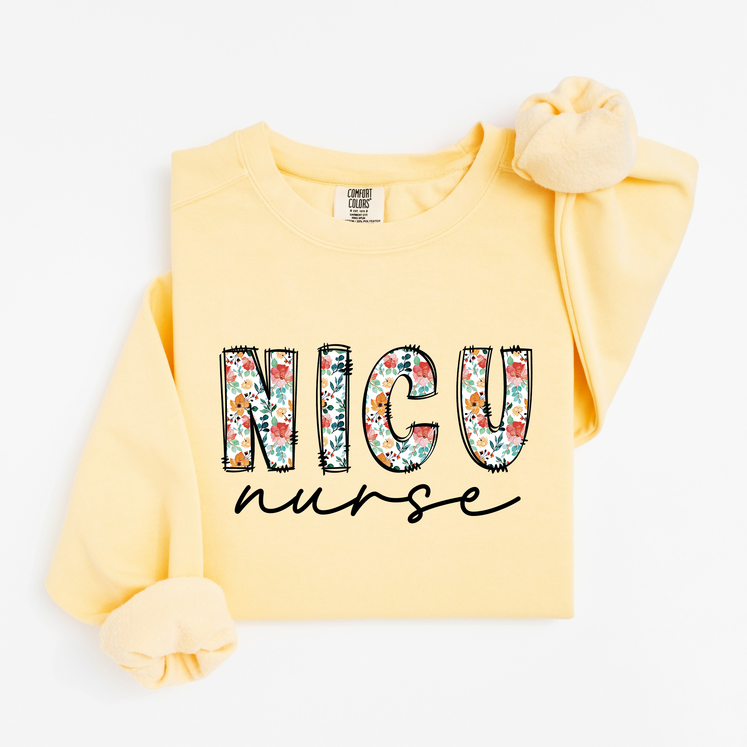 NICU Nurse Floral Sweatshirt