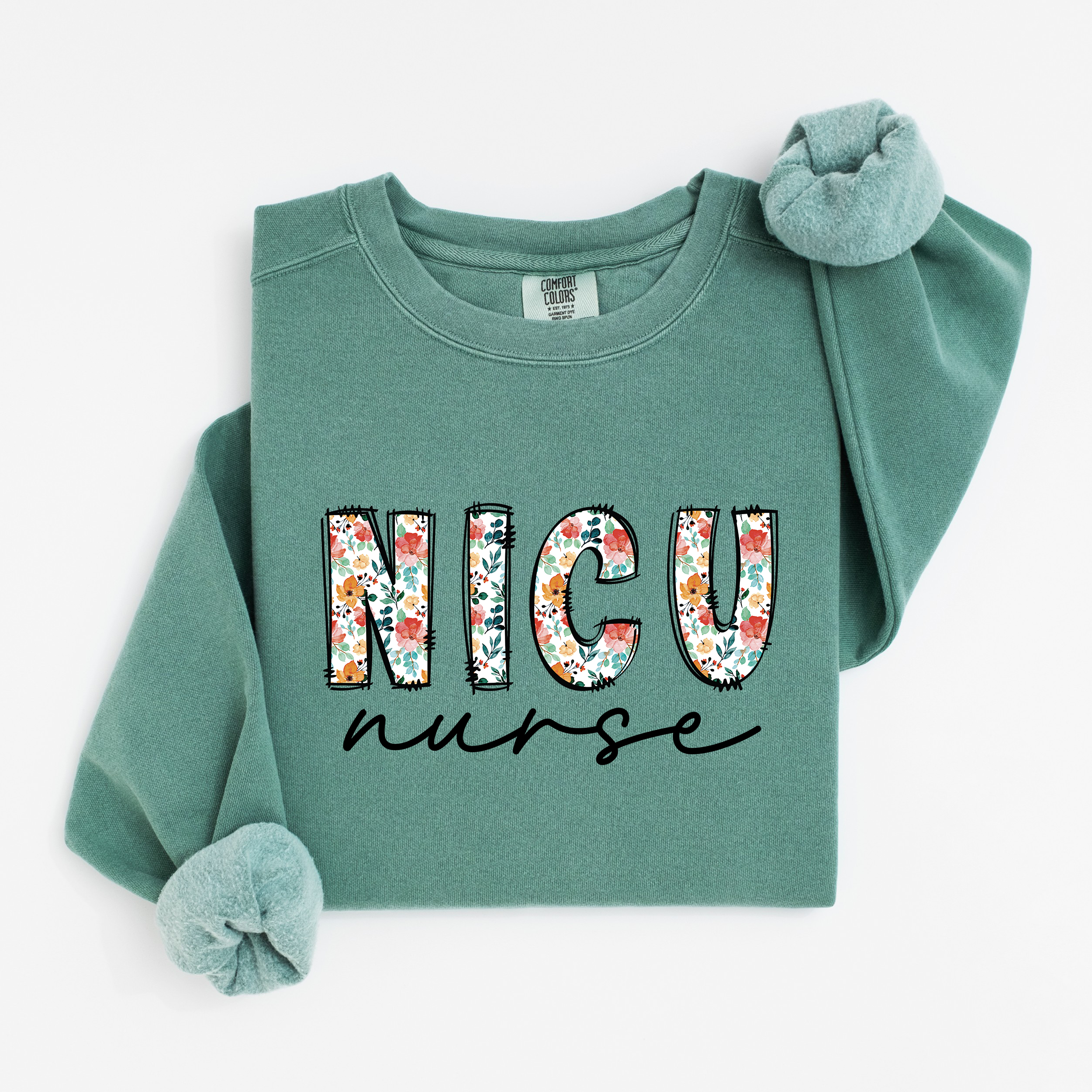 NICU Nurse Floral Sweatshirt