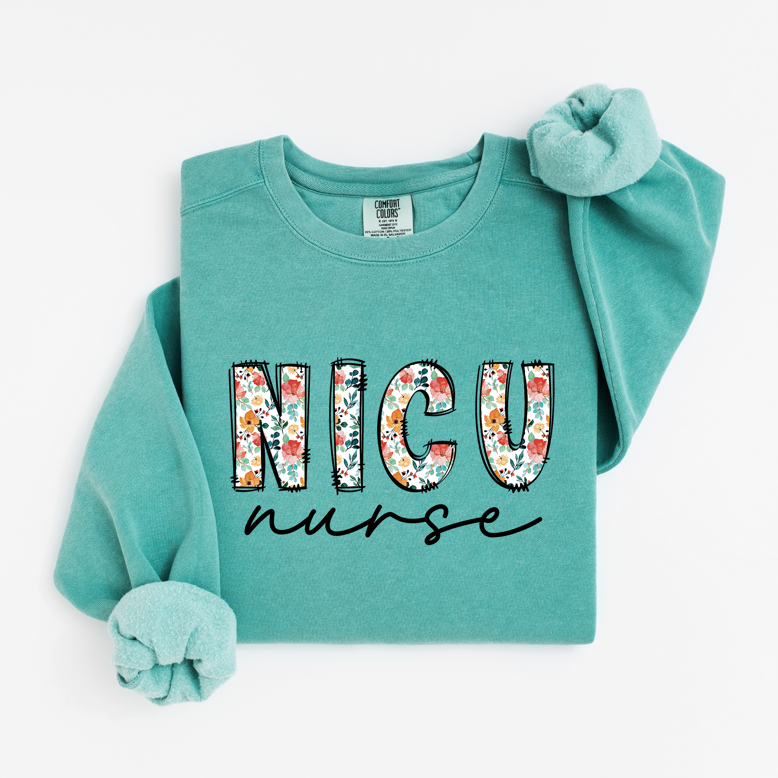 NICU Nurse Floral Sweatshirt