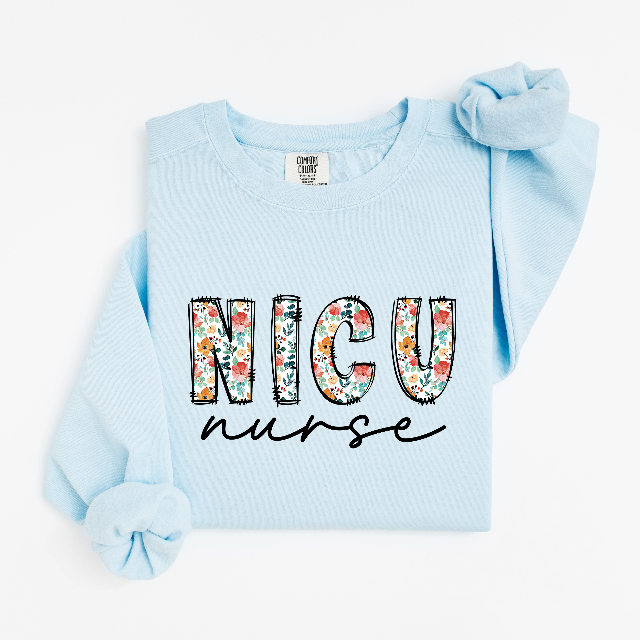 NICU Nurse Floral Sweatshirt