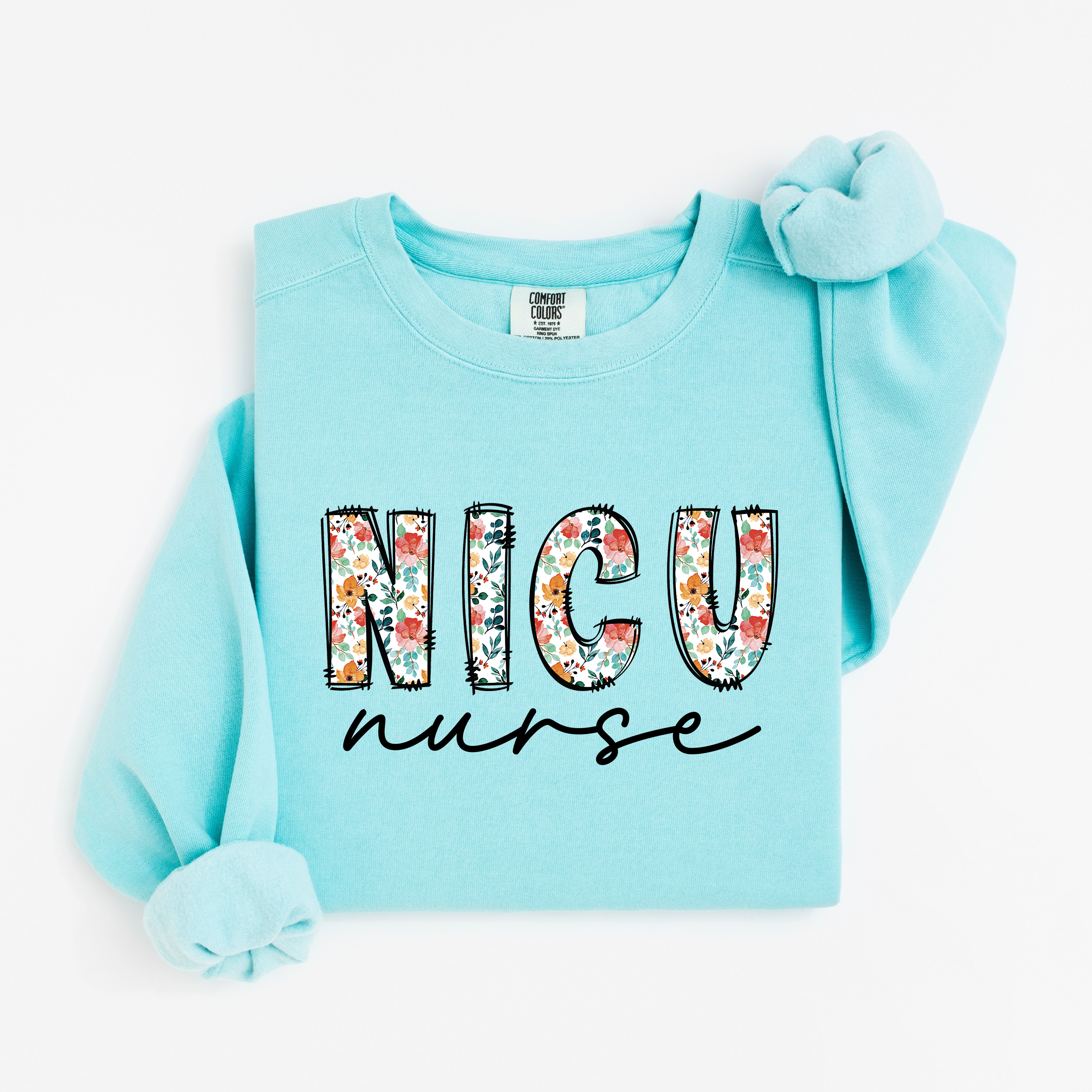 NICU Nurse Floral Sweatshirt