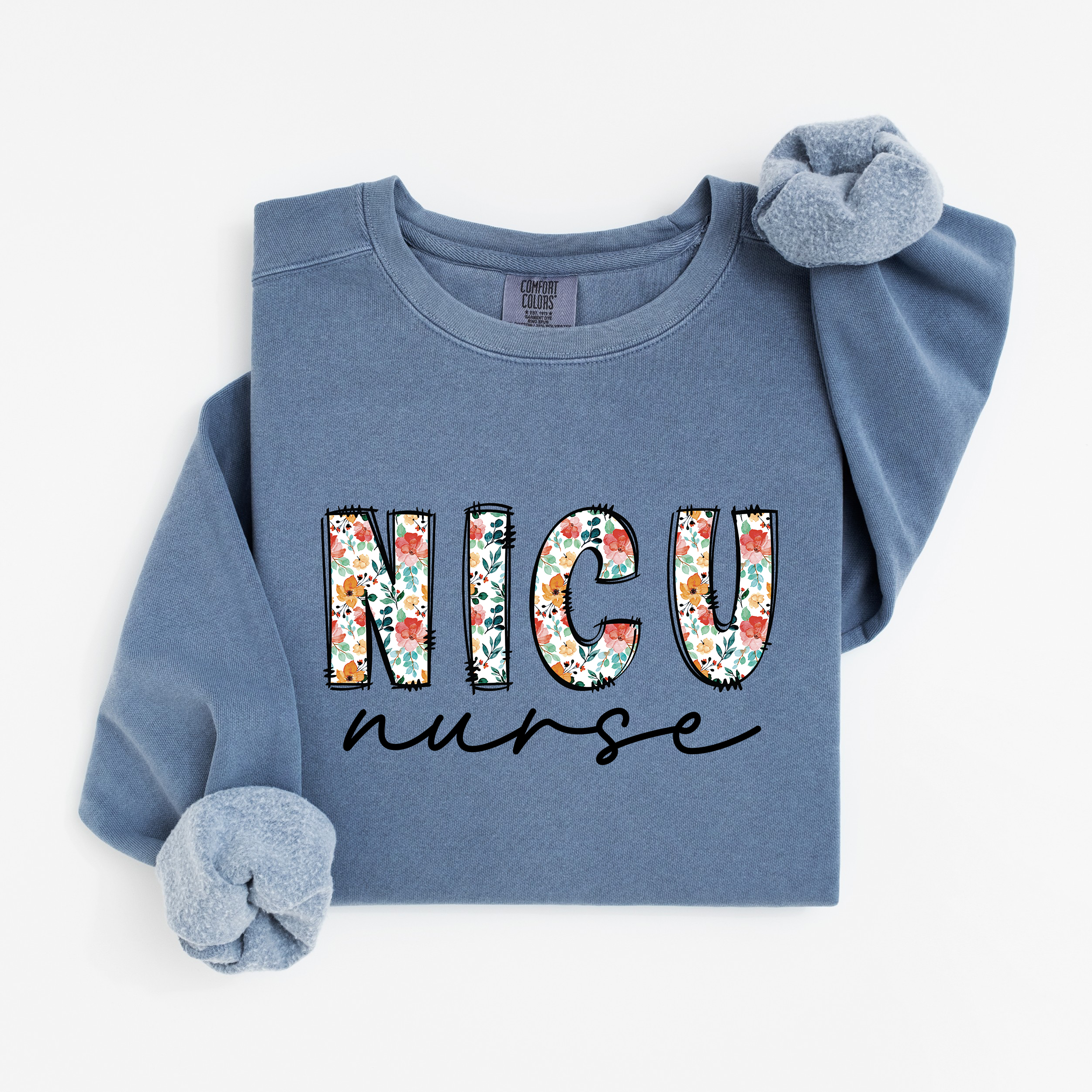 NICU Nurse Floral Sweatshirt