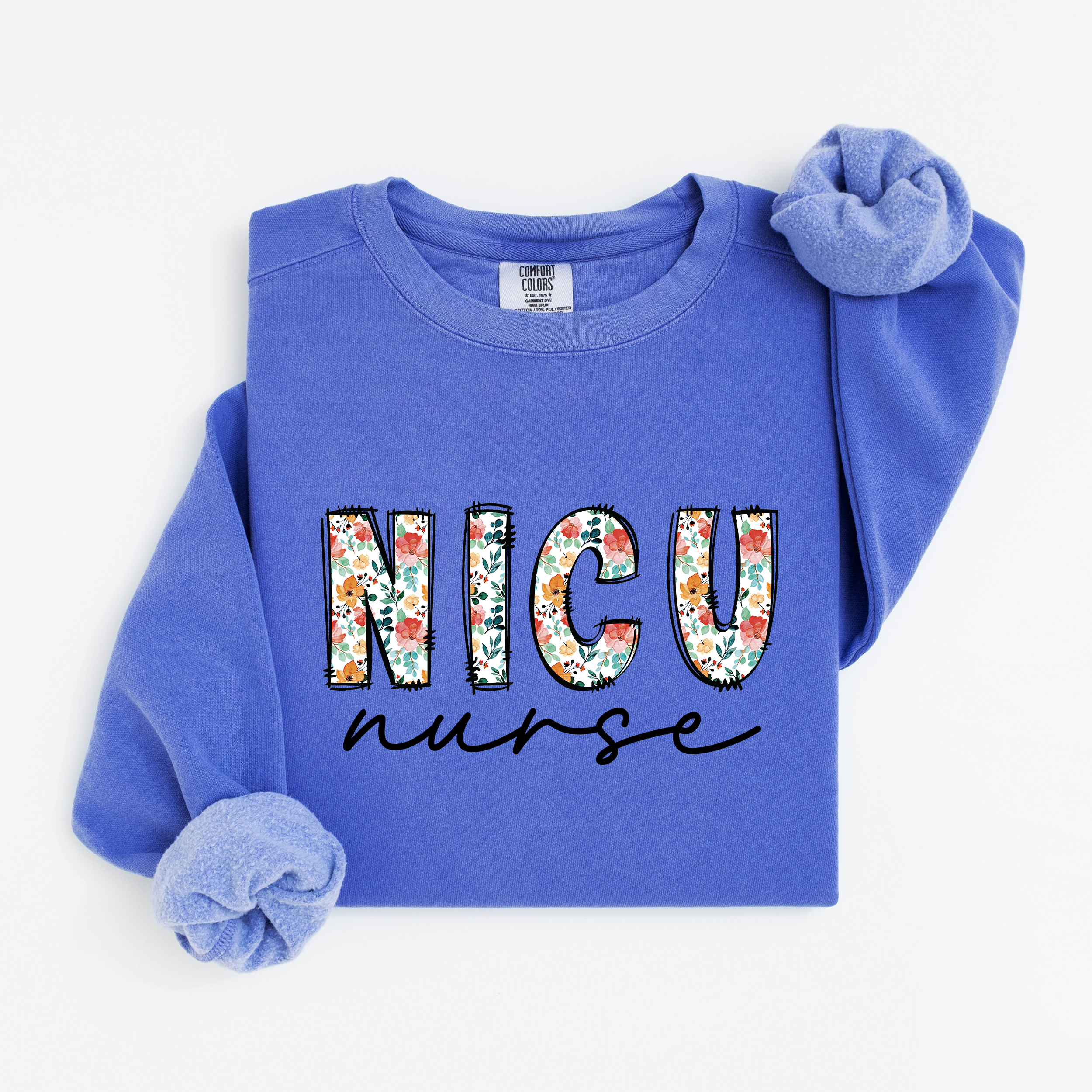 NICU Nurse Floral Sweatshirt