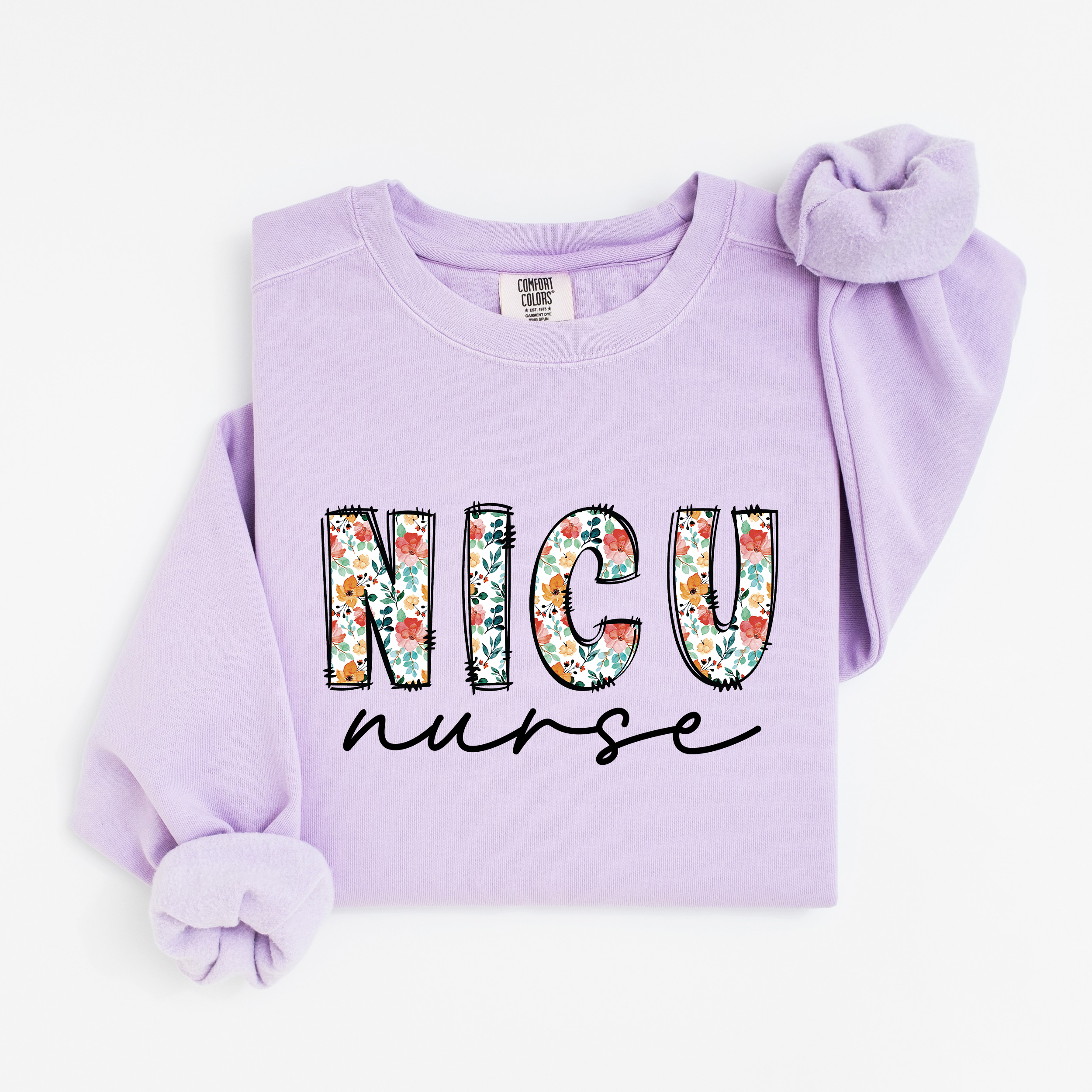 NICU Nurse Floral Sweatshirt