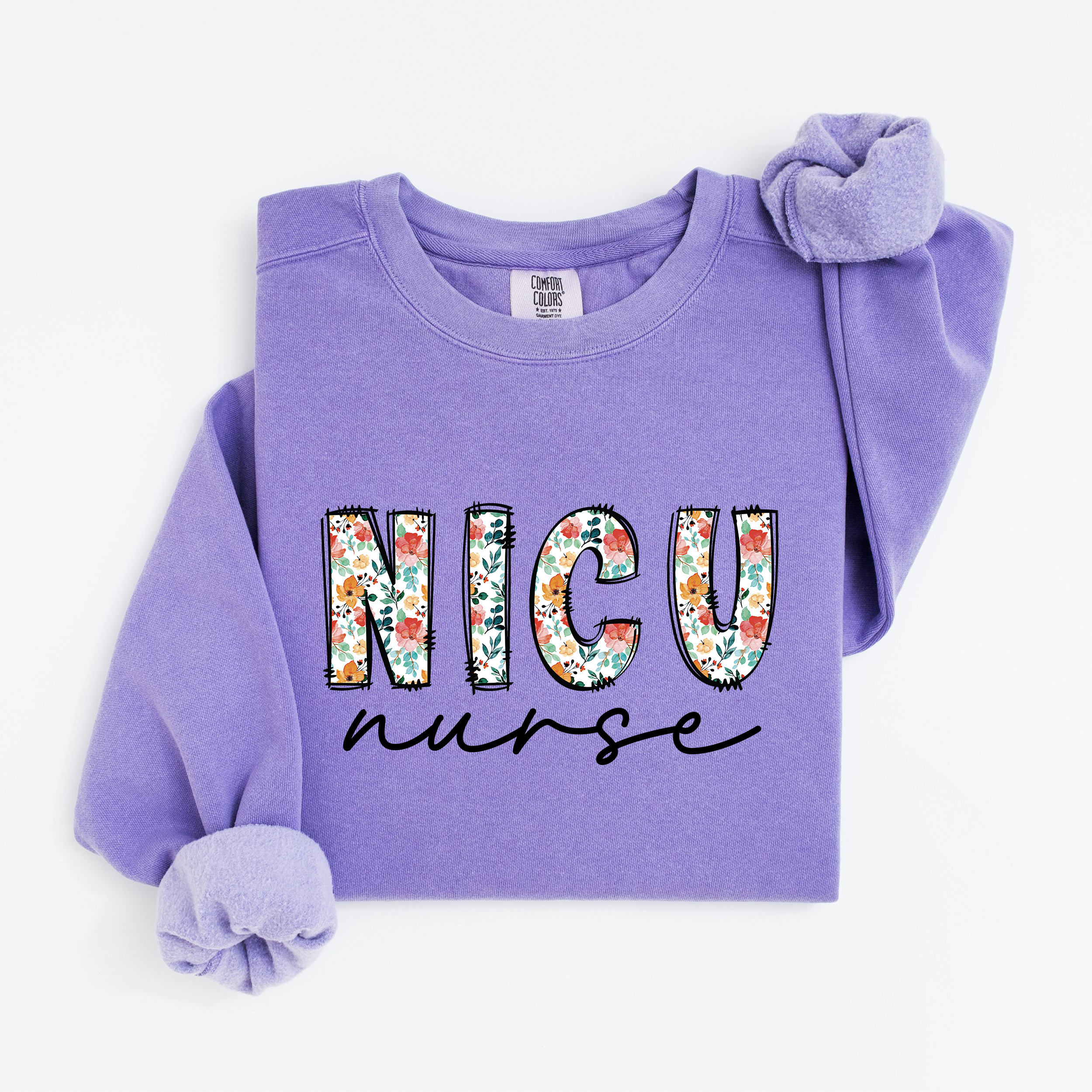 NICU Nurse Floral Sweatshirt